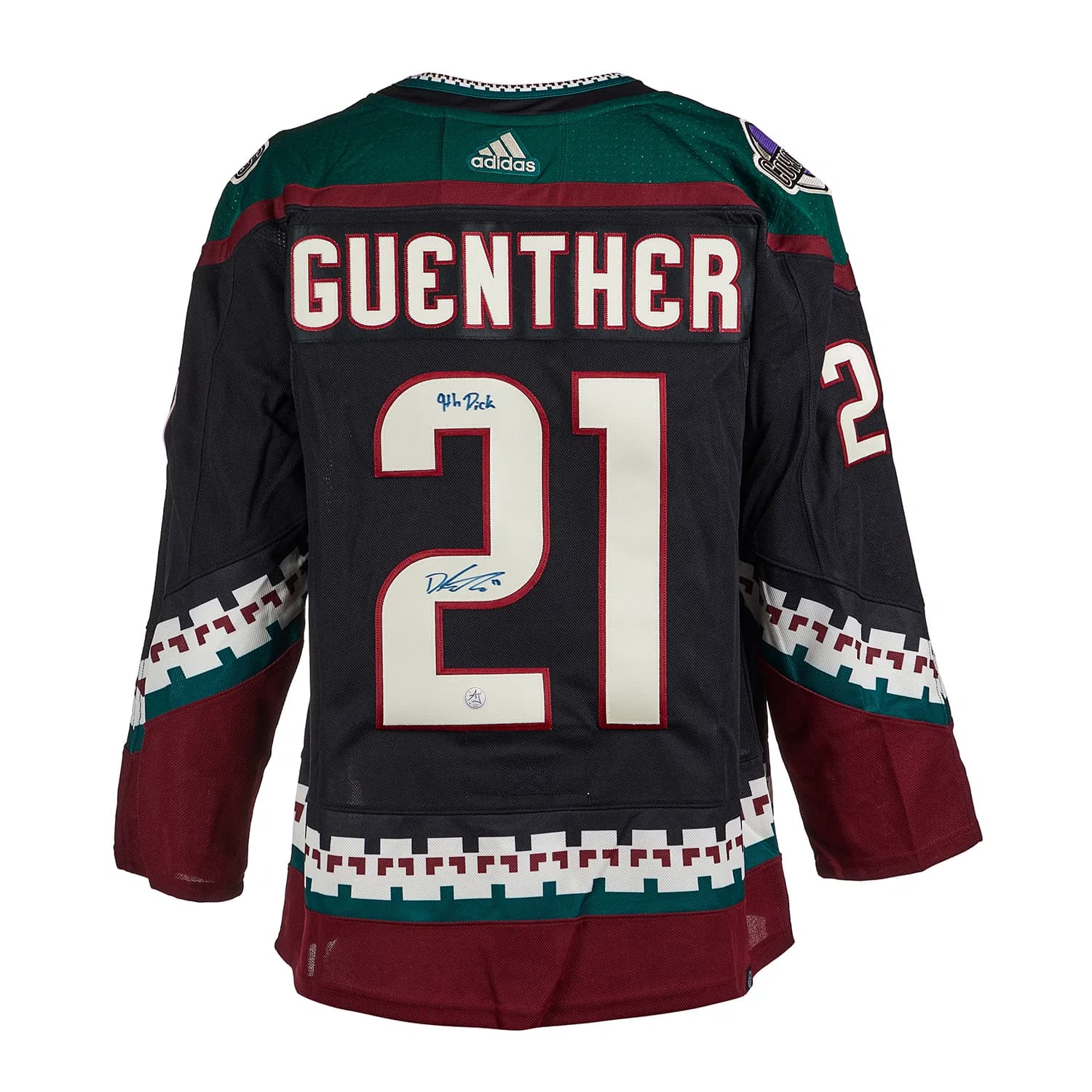 Dylan Guenther Arizona Coyotes Signed Draft Day adidas Jersey with 9th Pick Note Dylan Guenther Jersey draft-day-adidas-9th-pick-note, Arizona Coyotes, supplier stock photo