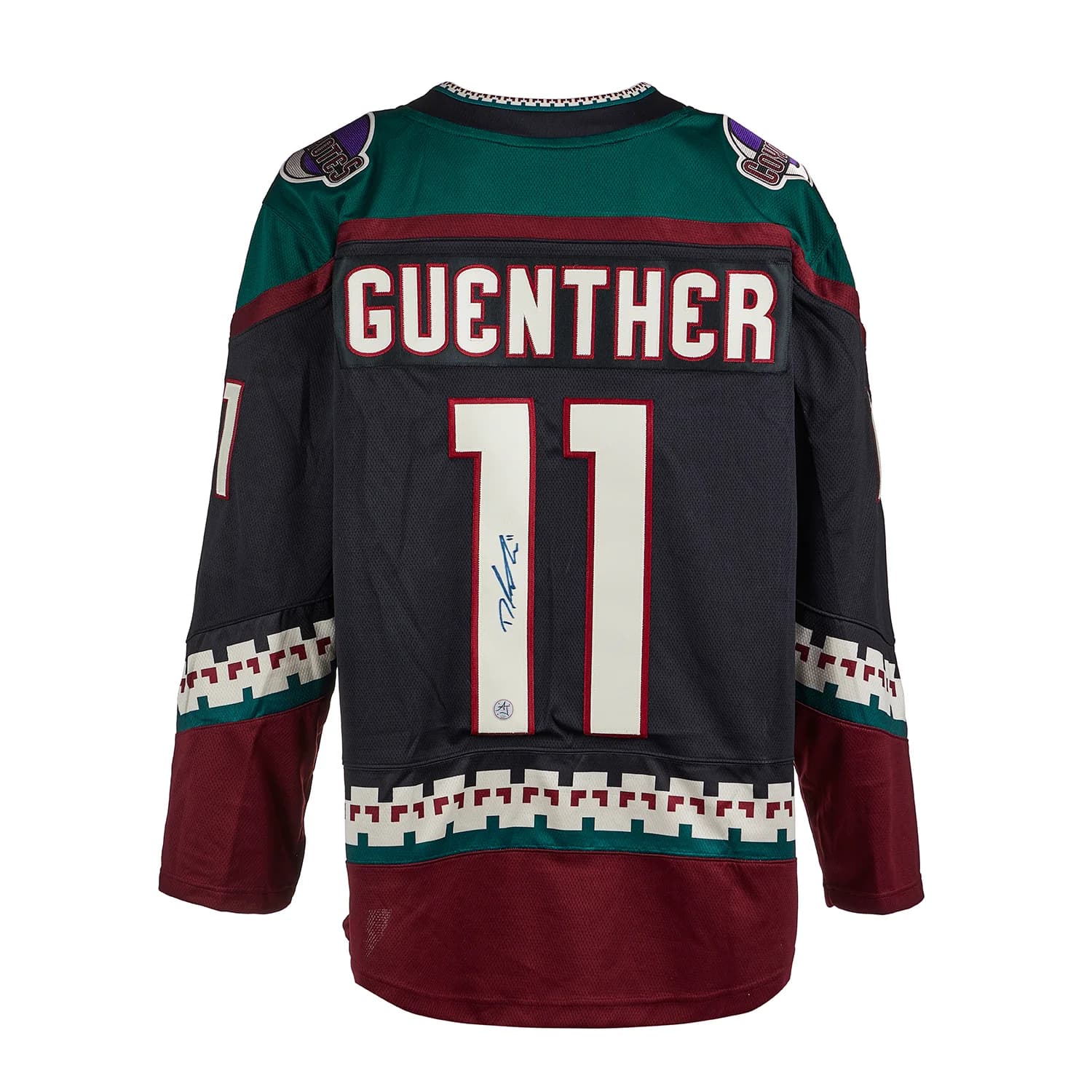 Dylan Guenther Autographed Arizona Coyotes Fanatics Breakaway Jersey Dylan Guenther Jersey breakaway, Arizona Coyotes, supplier stock photo