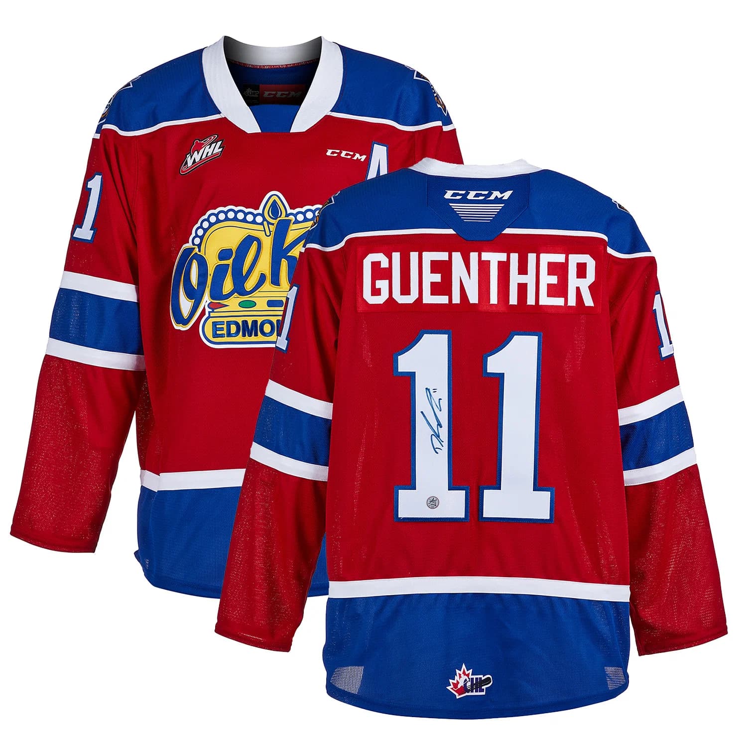 Dylan Guenther Autographed Edmonton Oil Kings CHL CCM Jersey Dylan Guenther Jersey edmonton-oil-kings-chl-ccm, view 3, supplier stock photo