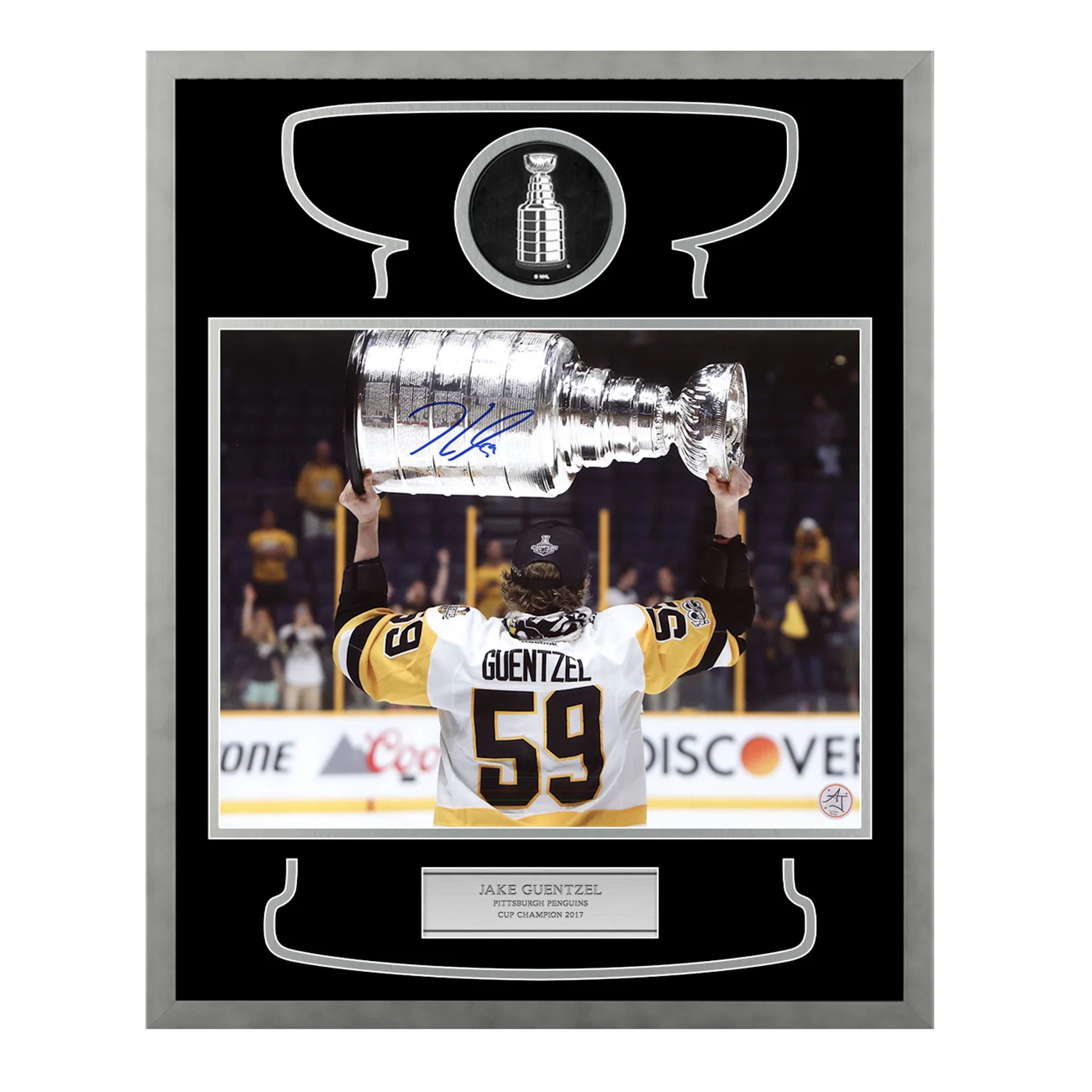 Jake Guentzel Autographed Pittsburgh Penguins Cup Champion 17x21 Frame Jake Guentzel Other 17x21-cup-champion-frame, Pittsburgh Penguins, supplier stock photo