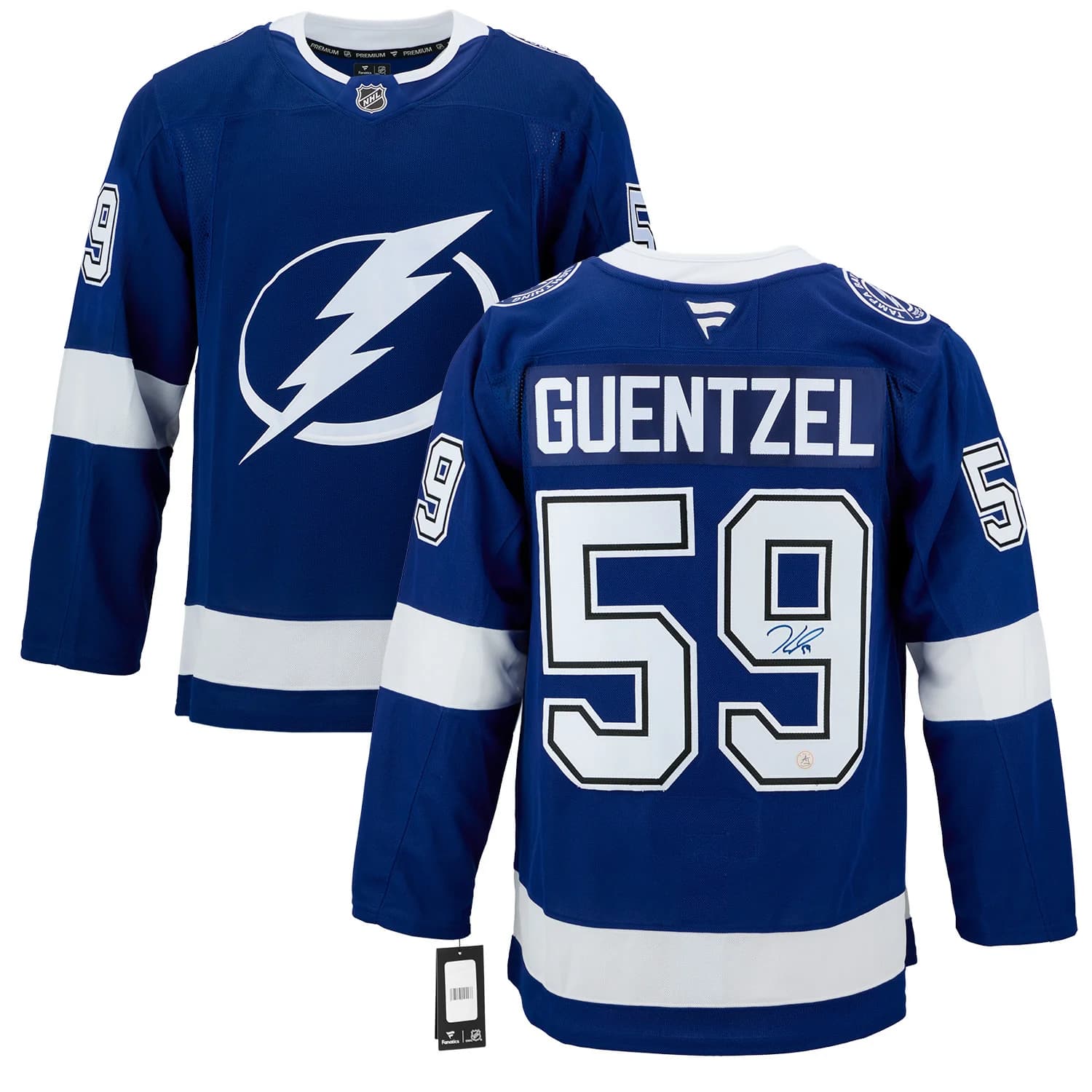 Jake Guentzel Autographed Tampa Bay Lightning Fanatics Premium Jersey Jake Guentzel Jersey jake-guentzel-tampa-bay-lightning-premium, Tampa Bay Lightning, view 3, supplier stock photo