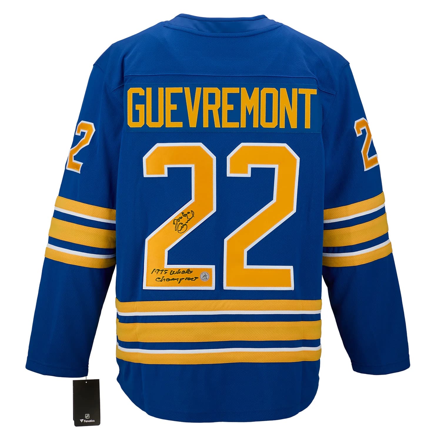 Jocelyn Guevremont Signed & Inscribed Buffalo Sabres Fanatics Breakaway Jersey Jocelyn Guevremont Jersey inscribed-breakaway, Buffalo Sabres, supplier stock photo