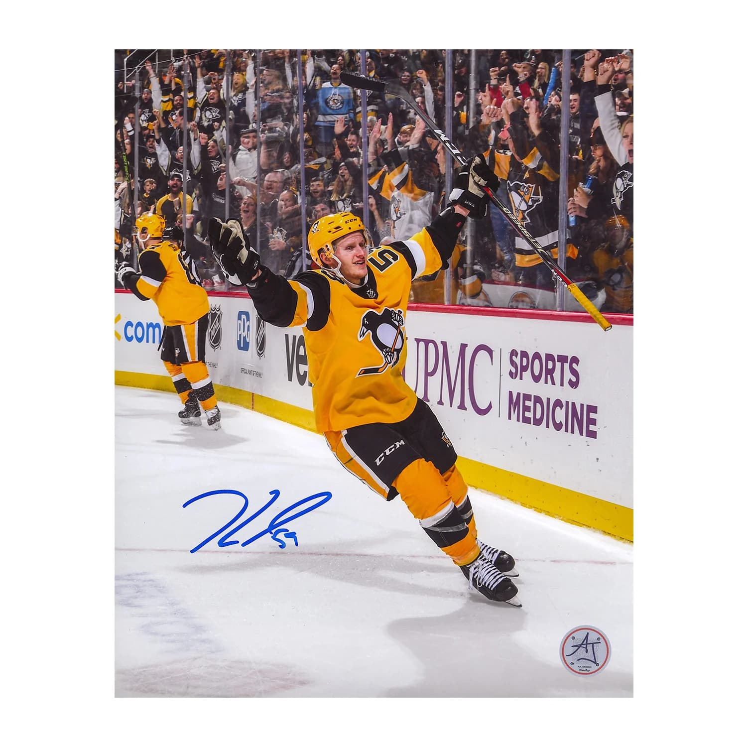Jake Guentzel Signed Pittsburgh Penguins Goal Celebration 8x10 Photo Jake Guentzel Photo 8x10-goal-celebration, Pittsburgh Penguins, supplier stock photo