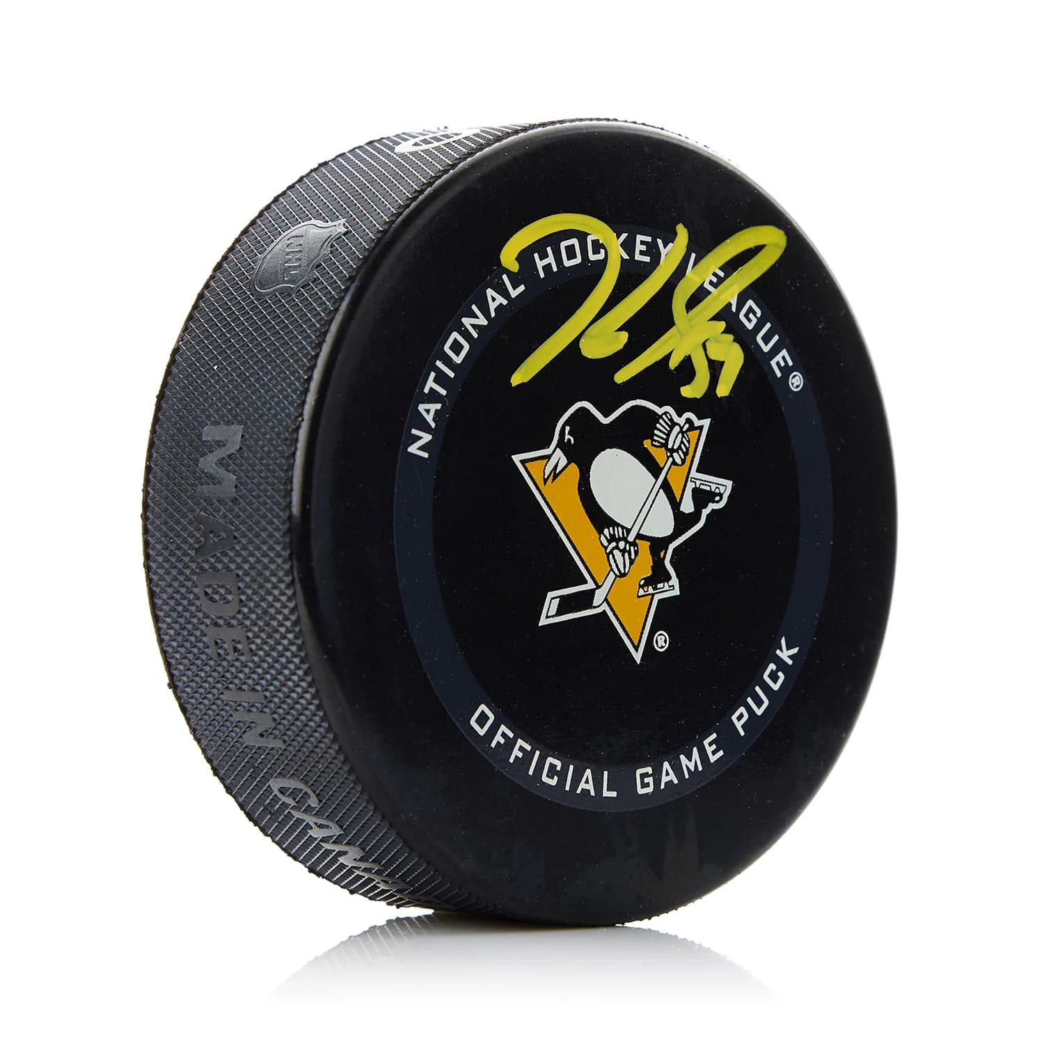 Jake Guentzel Autographed Pittsburgh Penguins Official Game Puck Jake Guentzel Puck game, Pittsburgh Penguins, supplier stock photo
