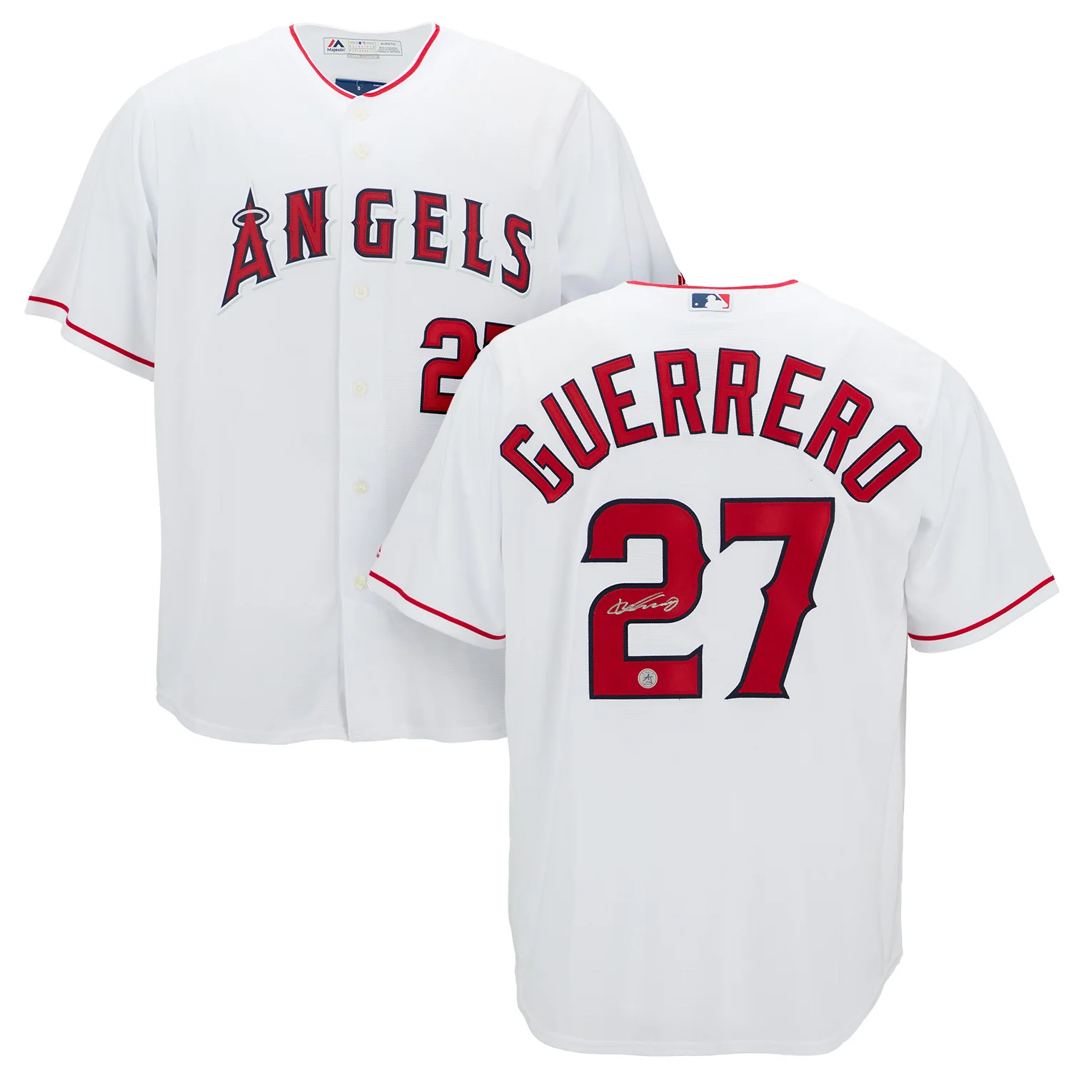 Vladimir Guerrero Sr Autographed Los Angeles Angels White Majestic Jersey Vladimir Guerrero Sr Jersey los-angeles-angels-white-majestic, view 3, supplier stock photo