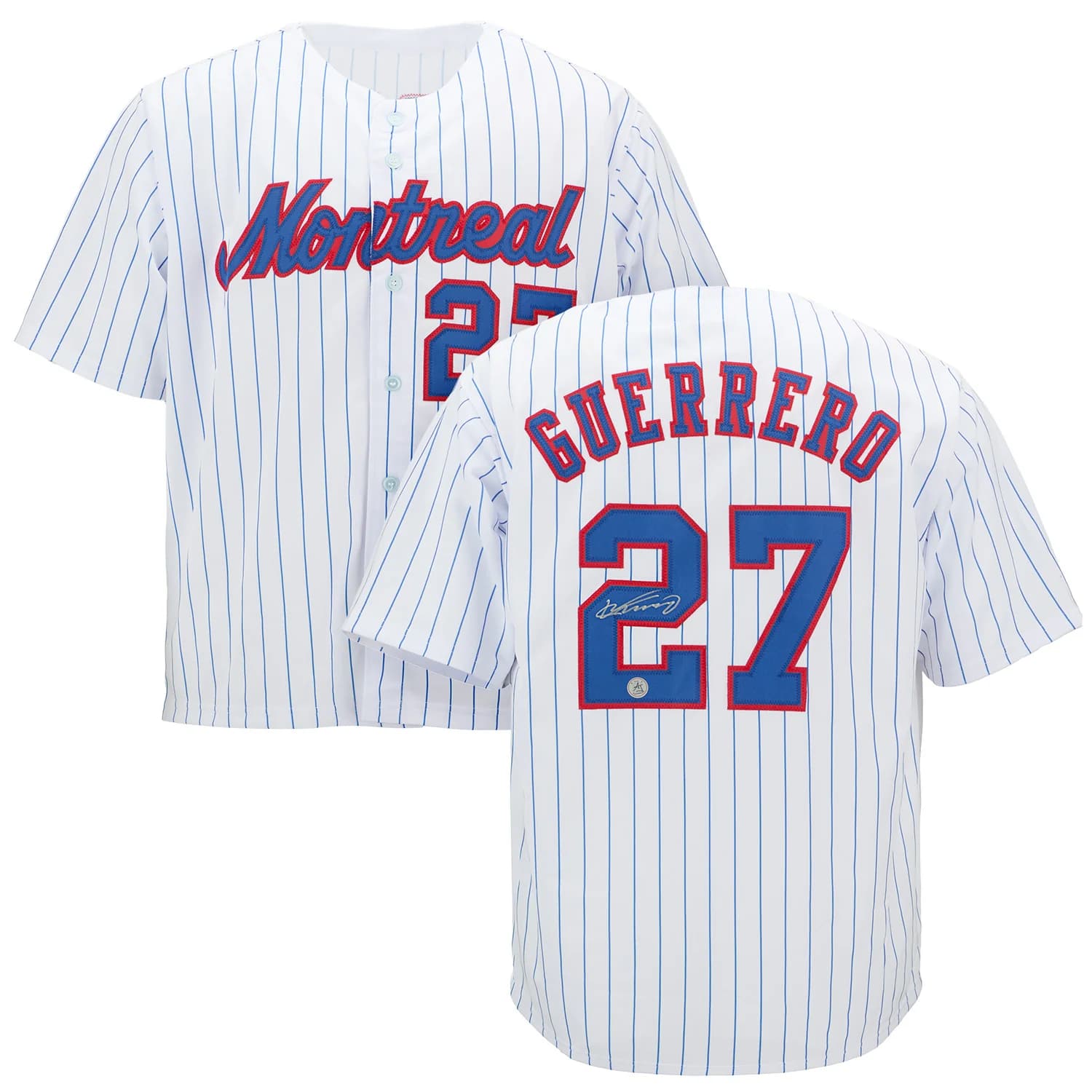 Vladimir Guerrero Sr Signed Montreal City Design White Baseball Jersey Vladimir Guerrero Sr Jersey montreal-city-design-white-baseball, view 3, supplier stock photo