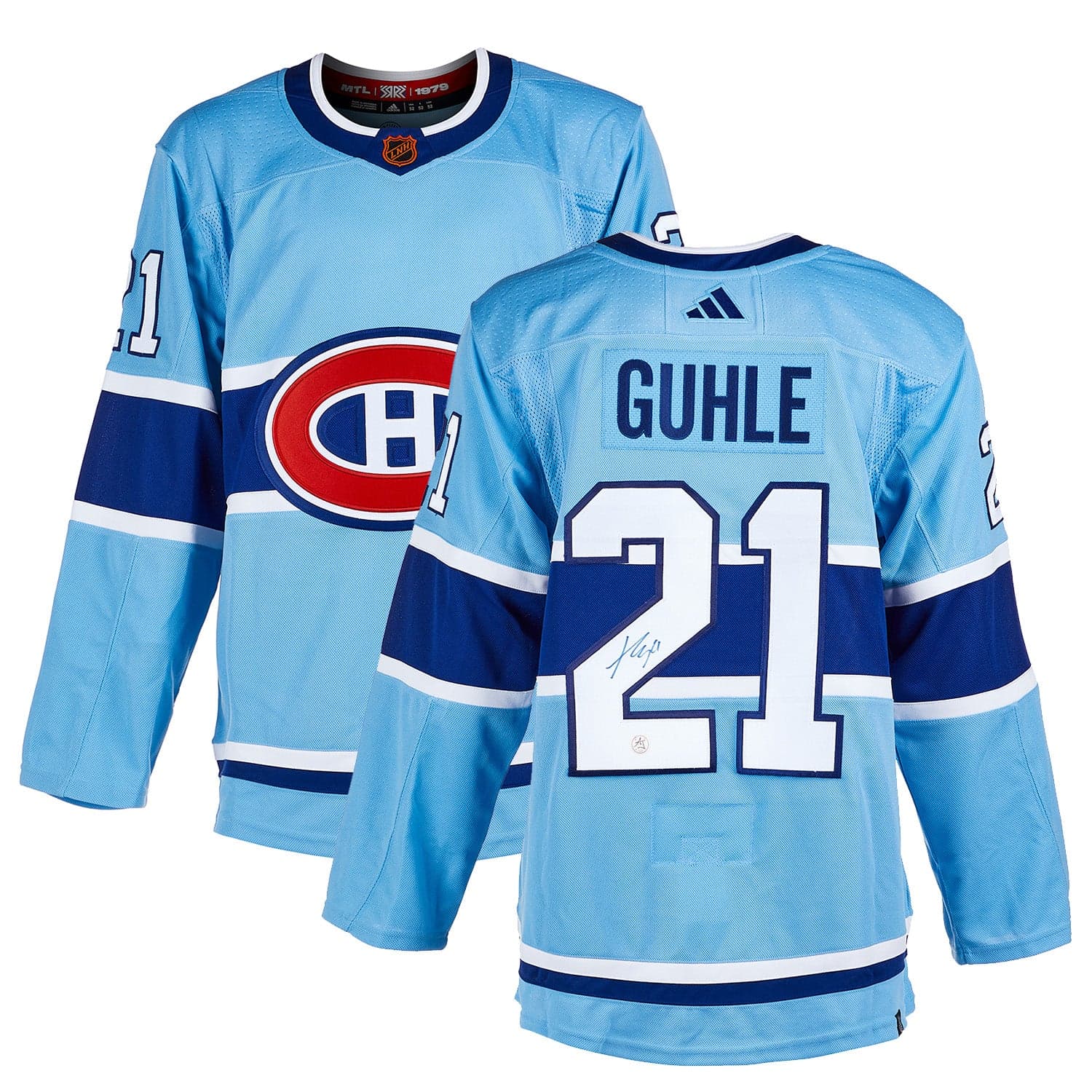 Kaiden Guhle Signed Montreal Canadiens Reverse Retro 2.0 adidas Jersey Kaiden Guhle Jersey reverse-retro-2-0-adidas, Montreal Canadiens, view 3, supplier stock photo