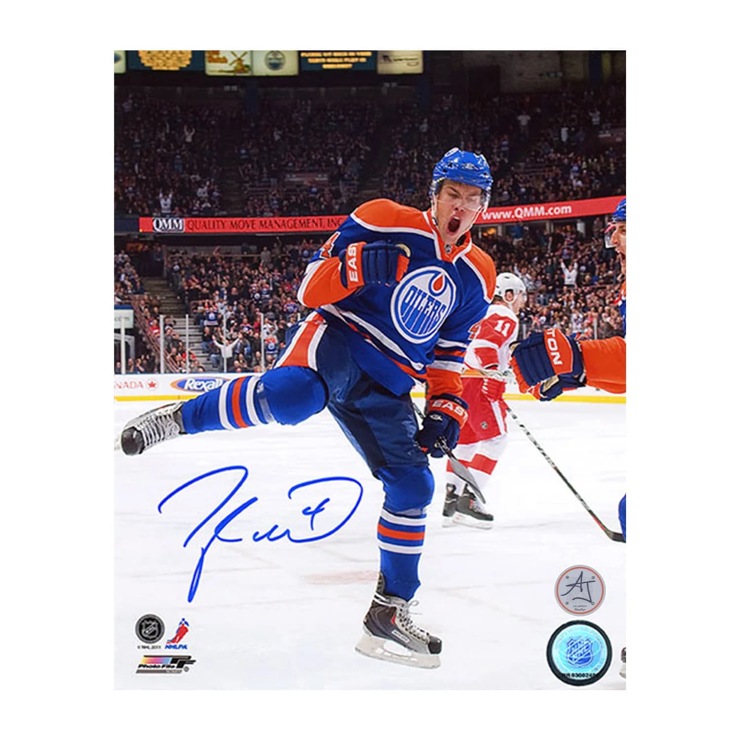 Taylor Hall Edmonton Oilers Autographed Rookie Goal Celebratrion 8x10 Photo Taylor Hall Photo 8x10-rookie-goal-celebratrion, Edmonton Oilers, supplier stock photo