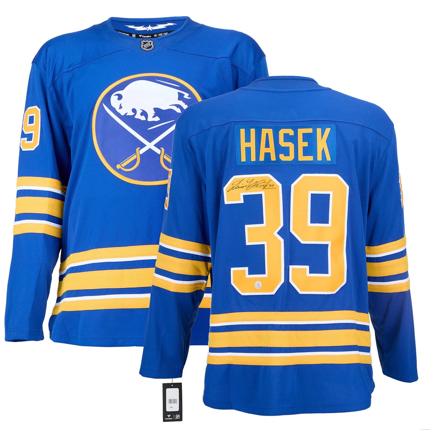 Dominik Hasek Autographed Buffalo Sabres Fanatics Breakaway Jersey Dominik Hasek Jersey breakaway, Buffalo Sabres, view 3, supplier stock photo