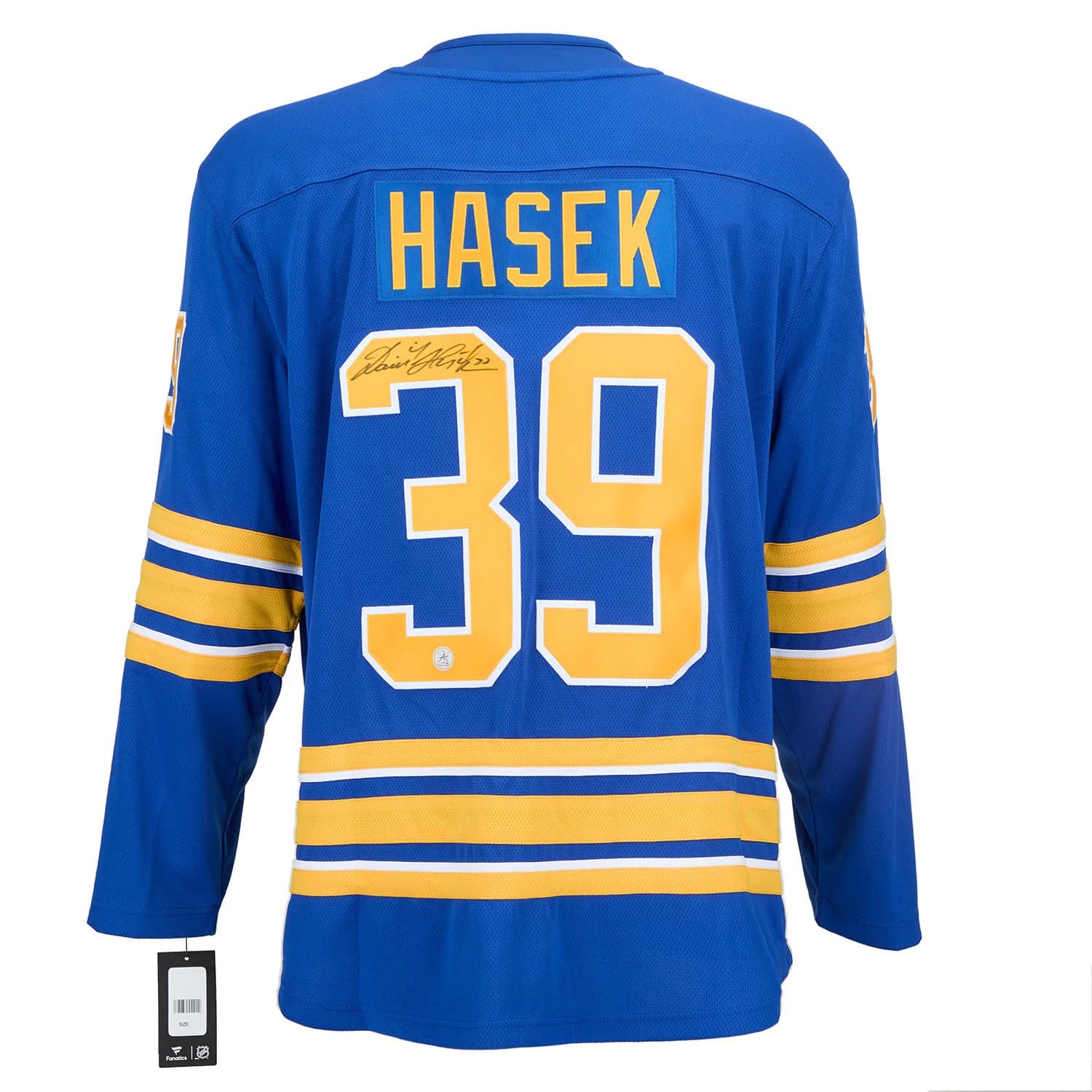 Dominik Hasek Autographed Buffalo Sabres Fanatics Breakaway Jersey Dominik Hasek Jersey breakaway, Buffalo Sabres, supplier stock photo