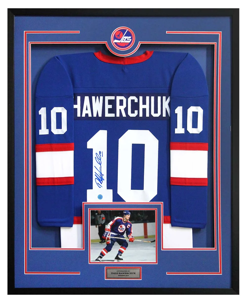 Dale Hawerchuk Signed Winnipeg Jets Puck Logo 36x44 Jersey Frame Dale Hawerchuk Jersey 36x44-logo-frame, Winnipeg Jets, supplier stock photo