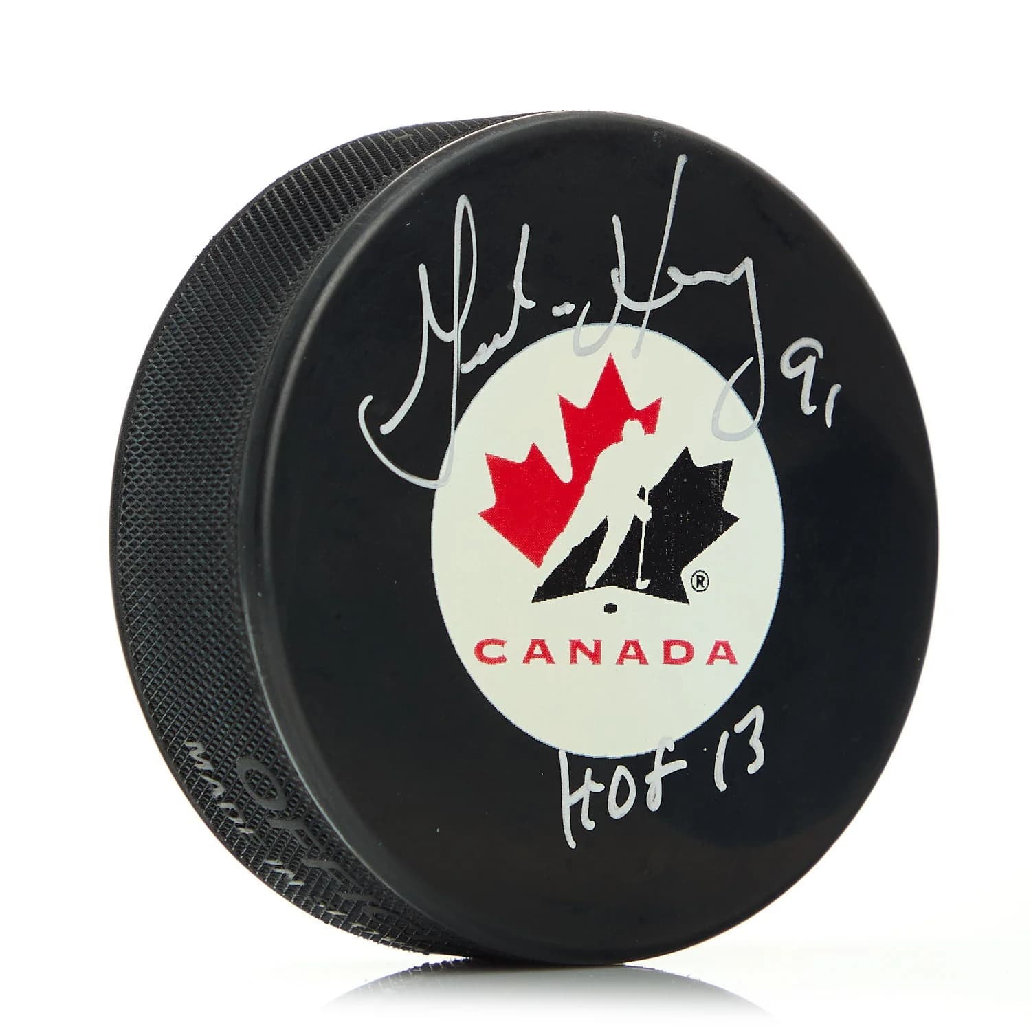 Geraldine Heaney Autographed Team Canada Hockey Puck with HOF Note Geraldine Heaney Puck team-canada-hockey-hof-note, supplier stock photo