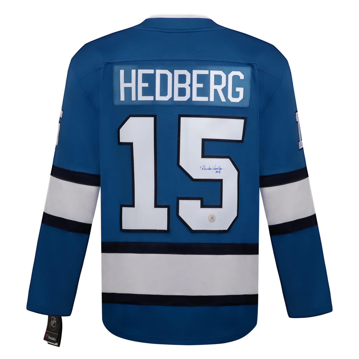 Anders Hedberg Signed Winnipeg Jets Alternate Aviator Fanatics Breakaway Jersey Anders Hedberg Jersey alternate-aviator-breakaway, Winnipeg Jets, supplier stock photo