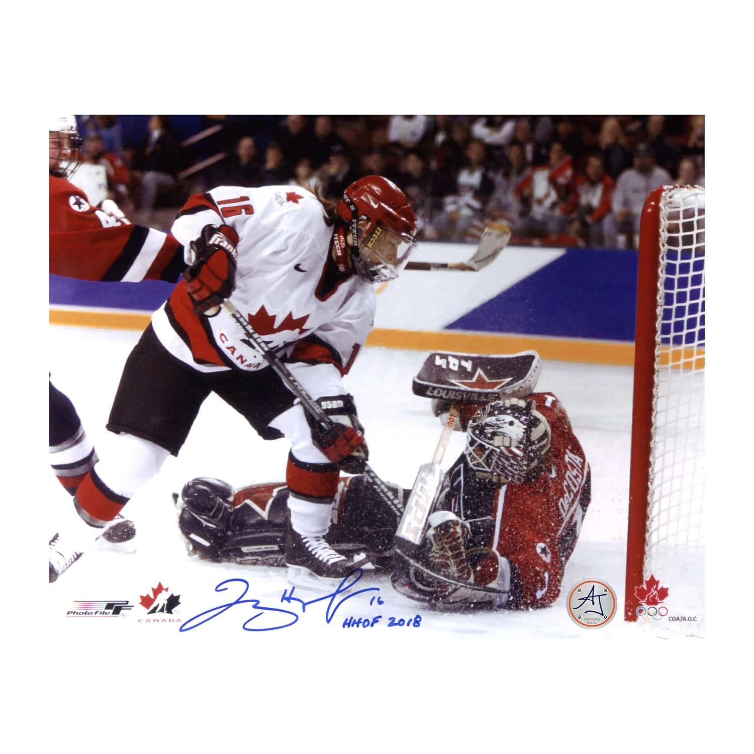 Jayna Hefford Signed Team Canada Game Action 8x10 Photo with Note Jayna Hefford Photo 8x10-team-canada-game-action-note, supplier stock photo