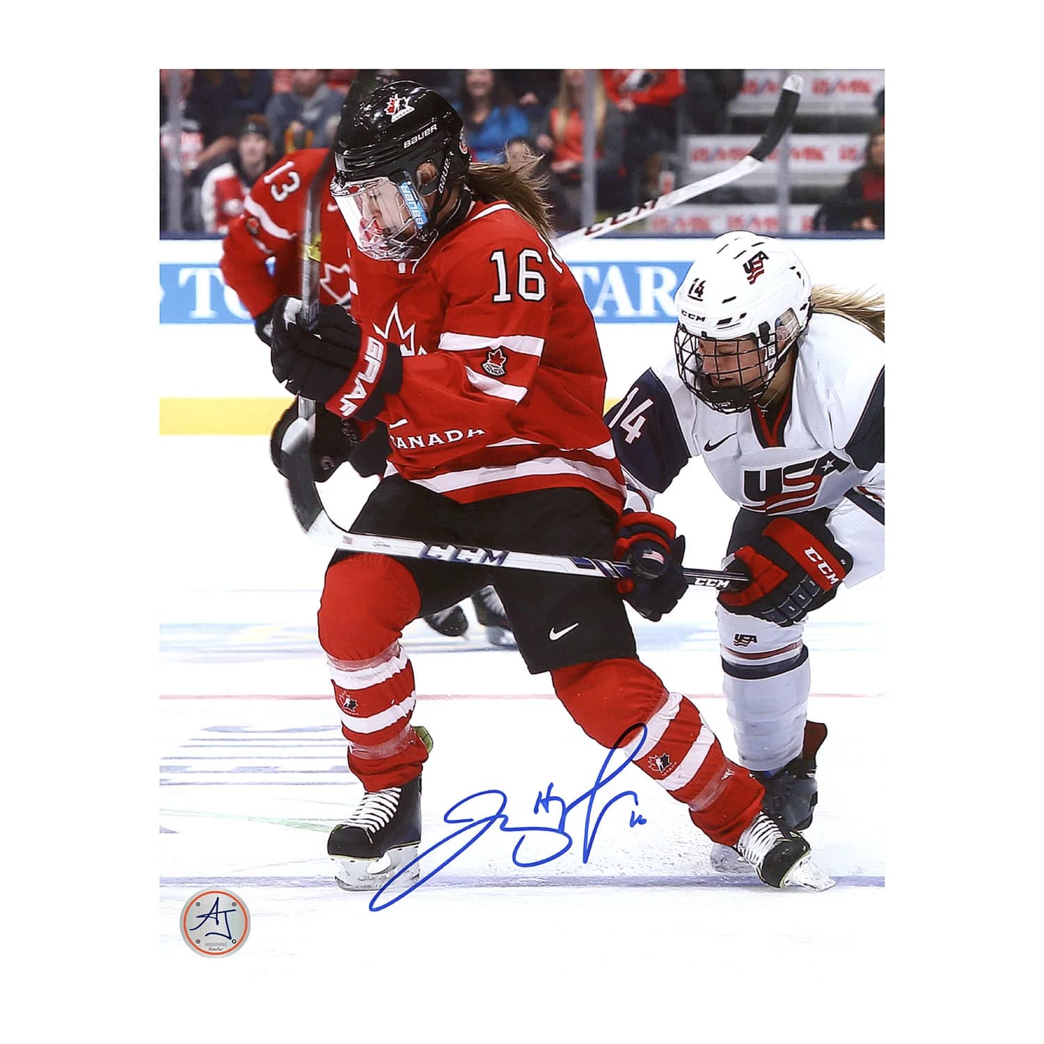 Jayna Hefford Autographed Team Canada Game Action 8x10 Photo Jayna Hefford Photo 8x10-team-canada-game-action, supplier stock photo