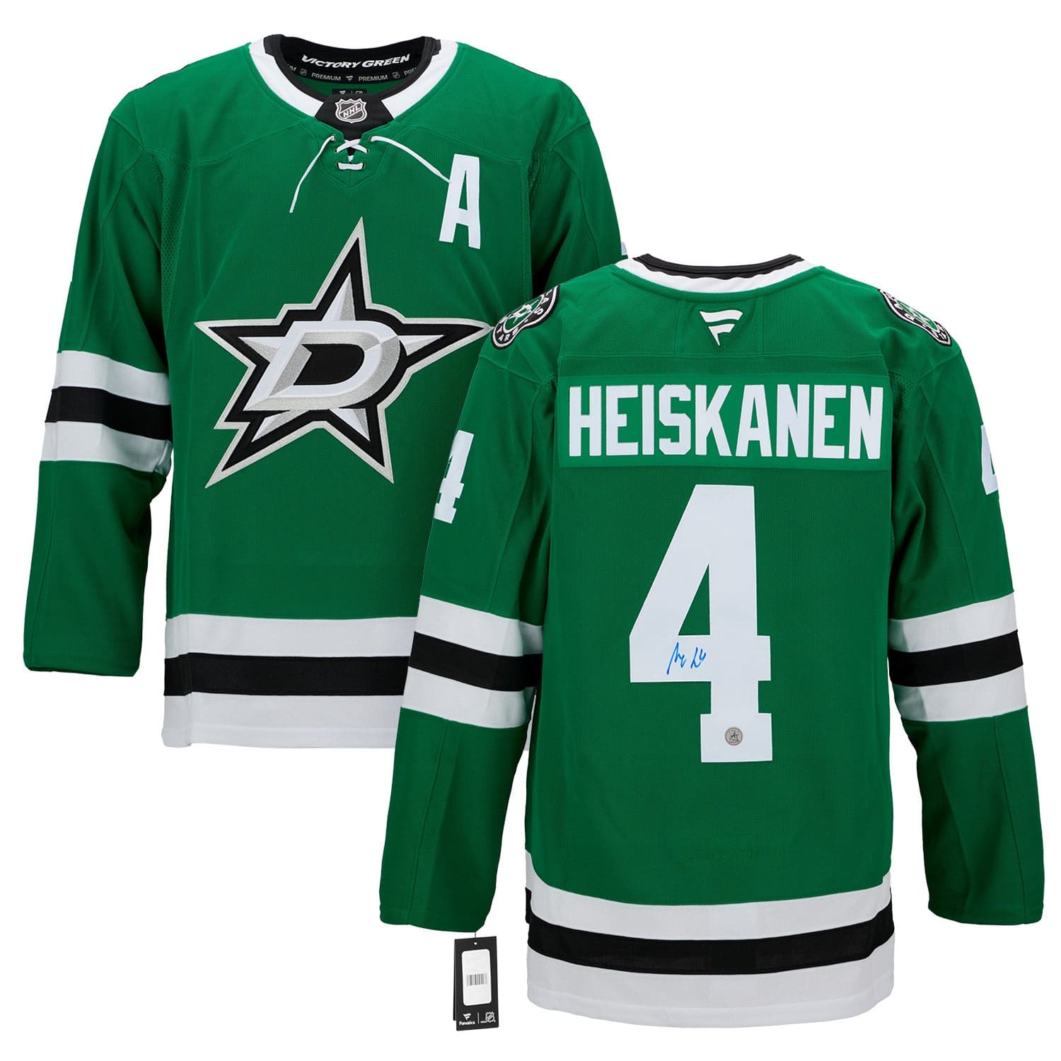 Miro Heiskanen Autographed Dallas Stars Fanatics Premium Jersey Miro Heiskanen Jersey premium, Dallas Stars, view 3, supplier stock photo