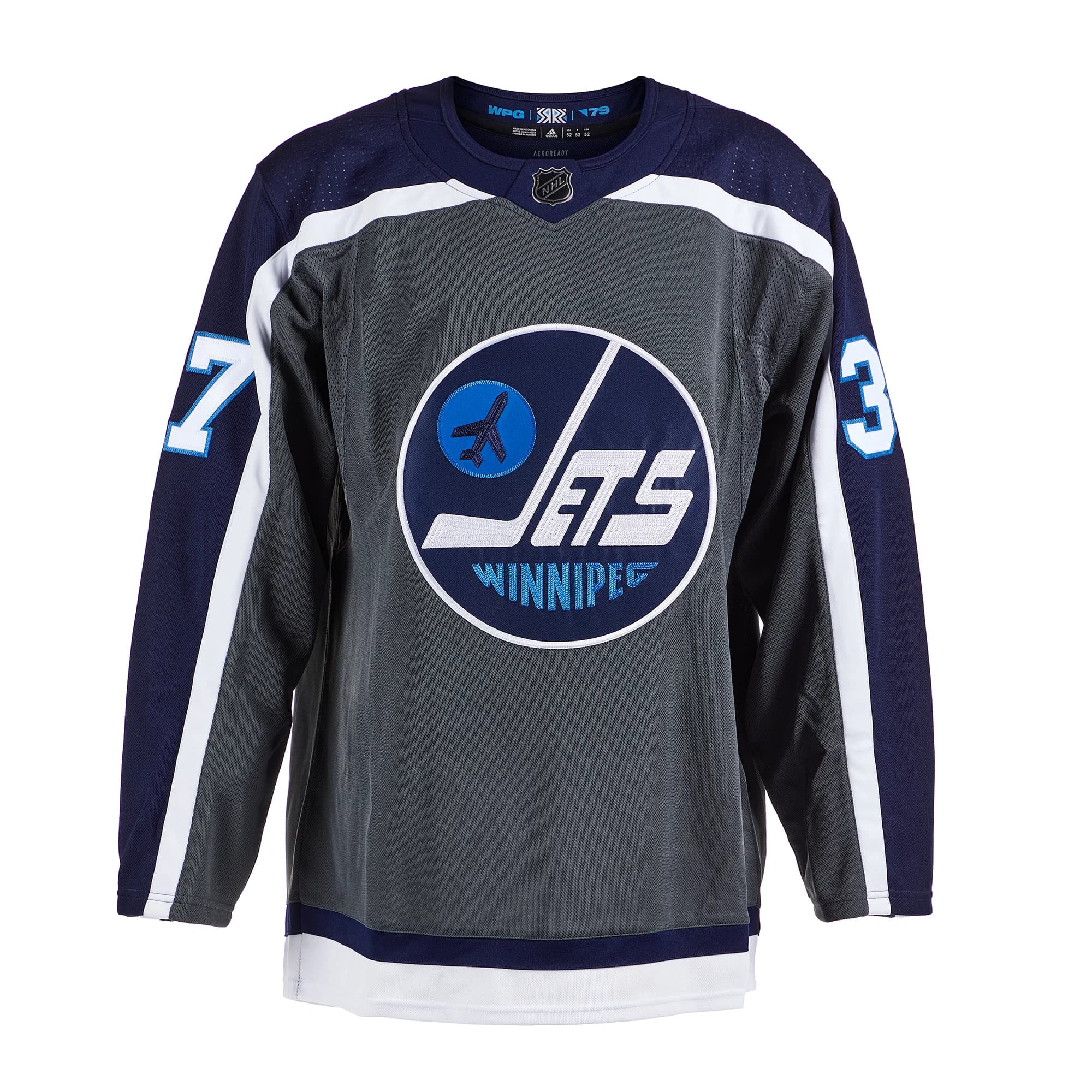 Connor Hellebuyck Signed Winnipeg Jets Reverse Retro adidas Jersey Connor Hellebuyck Jersey reverse-retro-adidas, Winnipeg Jets, view 2, supplier stock photo