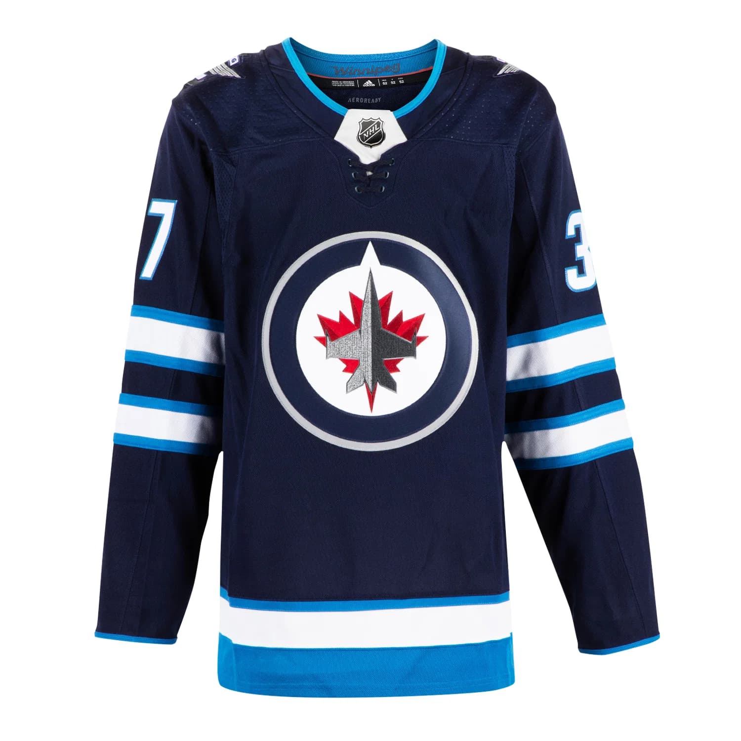 Connor Hellebuyck Autographed Winnipeg Jets Blue adidas Jersey Connor Hellebuyck Jersey blue-adidas, Winnipeg Jets, view 2, supplier stock photo