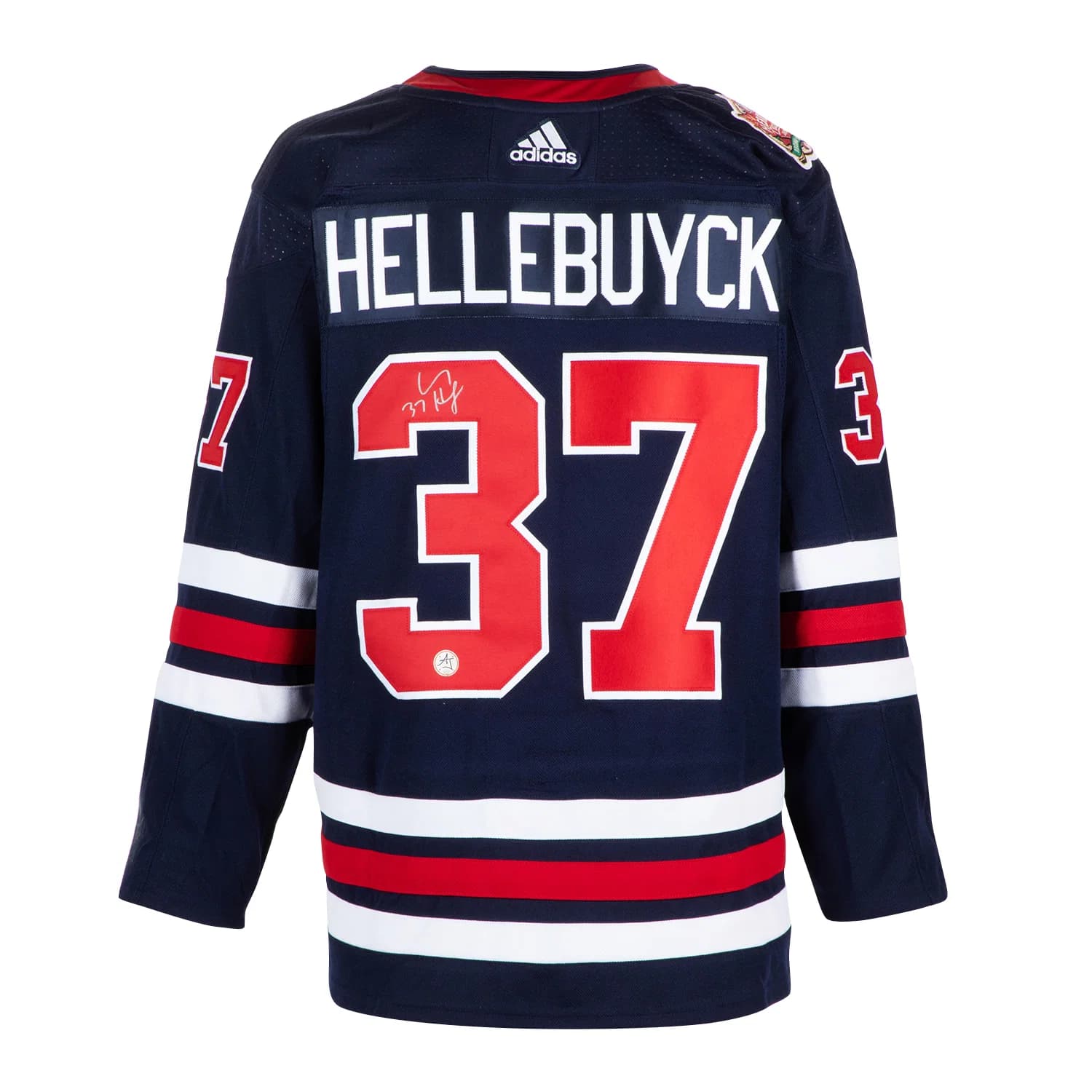 Connor Hellebuyck Signed Winnipeg Jets 2019 Heritage Classic adidas Jersey Connor Hellebuyck Jersey 2019-heritage-classic-adidas, Winnipeg Jets, supplier stock photo