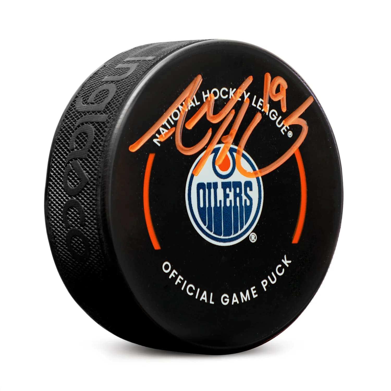 Adam Henrique Signed Edmonton Oilers Official Game Puck Adam Henrique Puck game, Edmonton Oilers, supplier stock photo