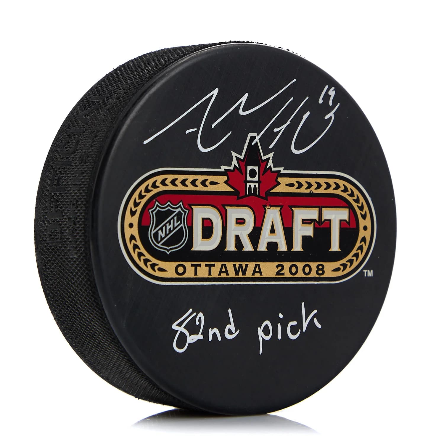 Adam Henrique Signed 2008 NHL Entry Draft Puck with 82nd Pick Note Adam Henrique Puck 2008-nhl-entry-draft-82nd-pick, supplier stock photo