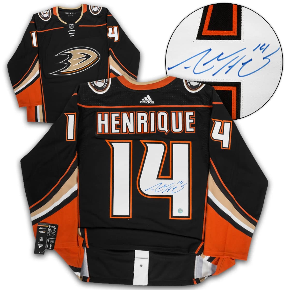 Adam Henrique Autographed Anaheim Ducks adidas Jersey Adam Henrique Jersey adidas, Anaheim Ducks, supplier stock photo