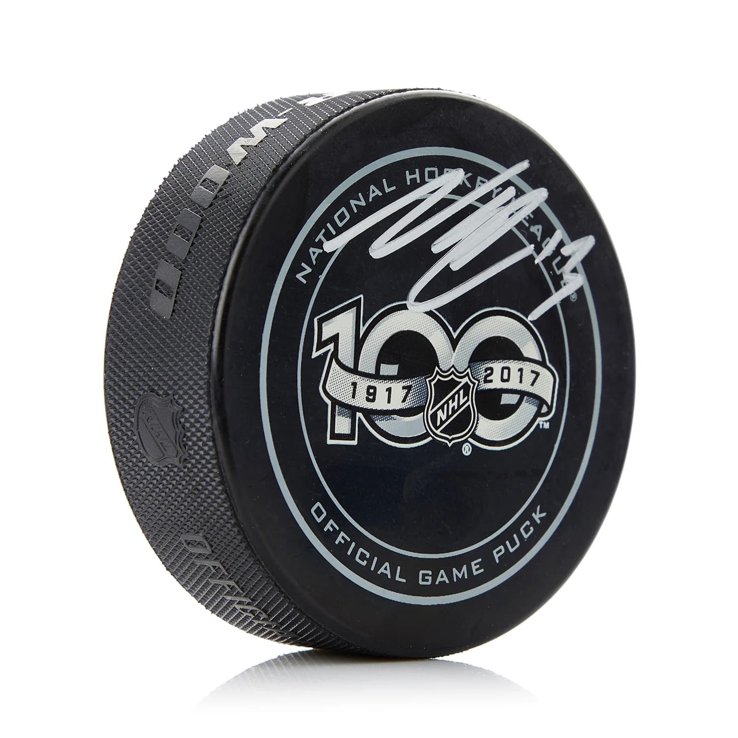 Nico Hischier Autographed NHL Centennial Official Game Puck Nico Hischier Puck nhl-centennial-game, supplier stock photo