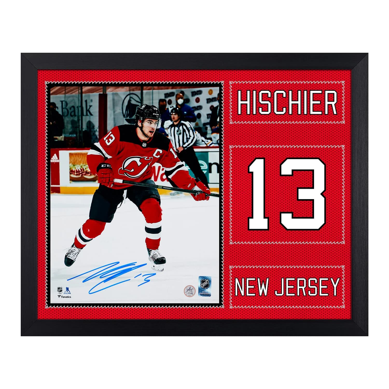 Nico Hischier Autographed New Jersey Devils Uniform Graphic 19x23 Frame Nico Hischier Jersey 19x23-uniform-graphic-frame, New Jersey Devils, supplier stock photo