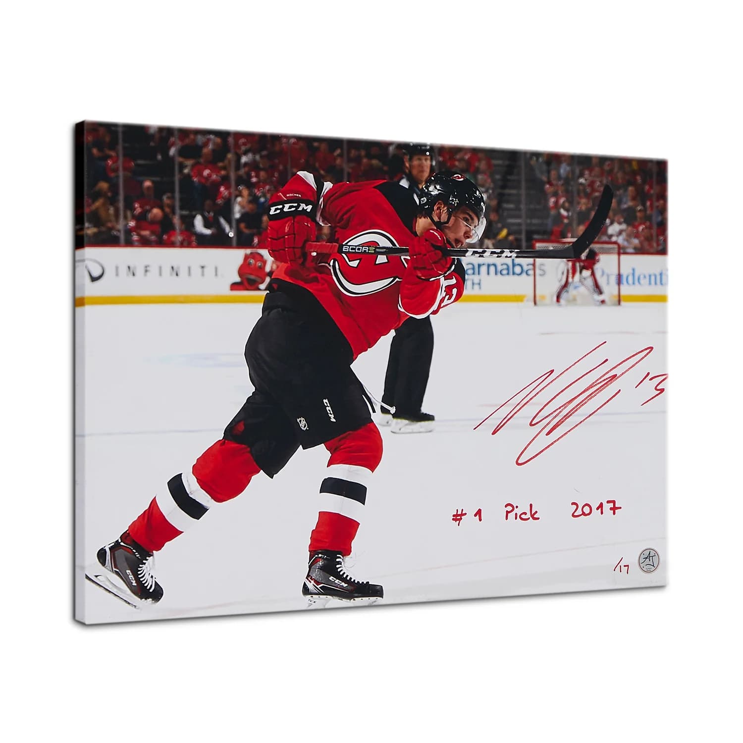 Nico Hischier Signed & Inscribed First Pick 13x17 Art Canvas /17 Nico Hischier Canvas 13x17-inscribed-first-pick-art-17, supplier stock photo