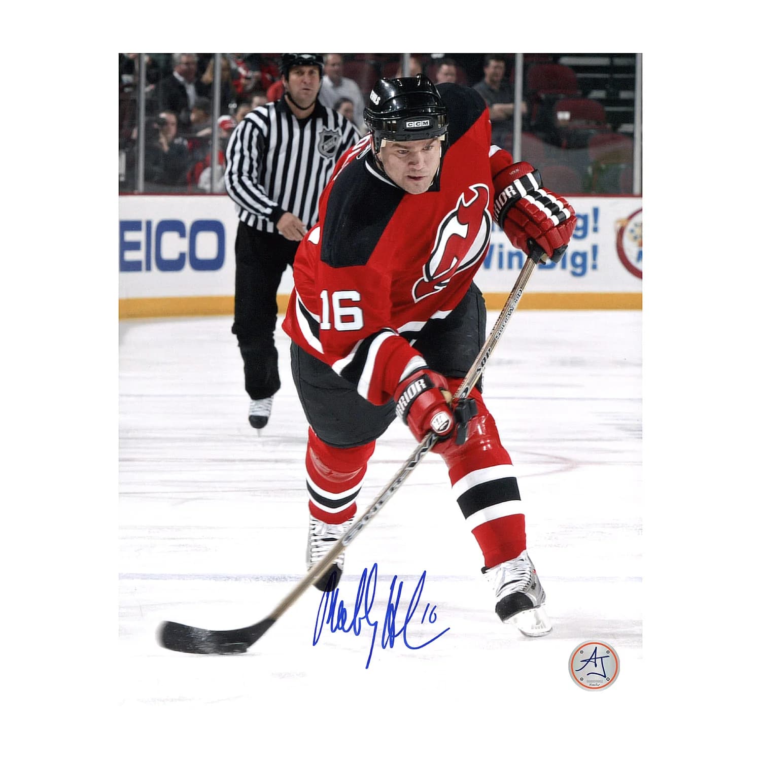 Bobby Holik Autographed New Jersey Devils Game Action 8x10 Photo Bobby Holik Jersey 8x10-game-action, New Jersey Devils, supplier stock photo