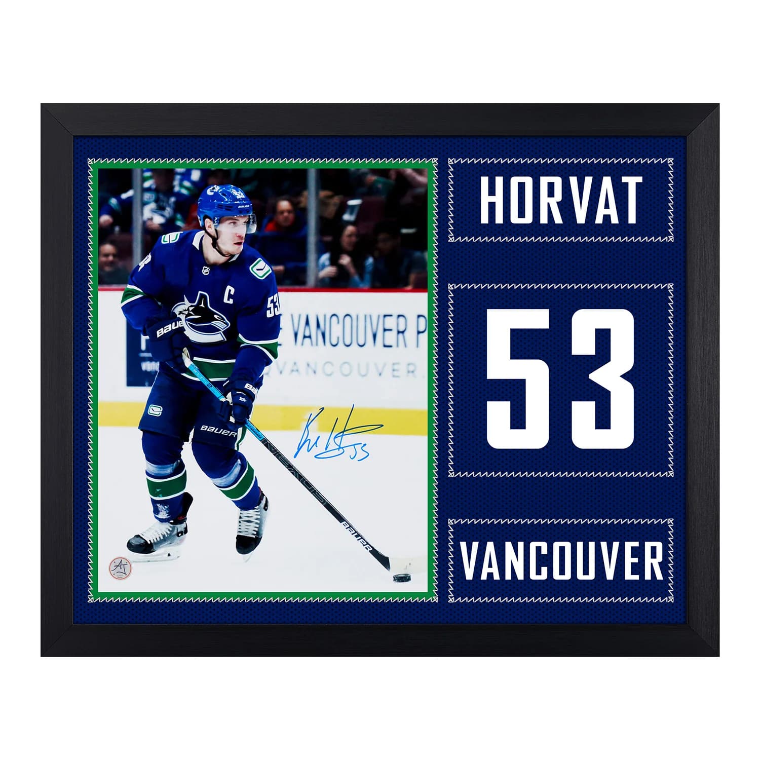 Bo Horvat Autographed Vancouver Canucks Uniform Graphic 19x23 Frame Bo Horvat Jersey 19x23-uniform-graphic-frame, Vancouver Canucks, supplier stock photo