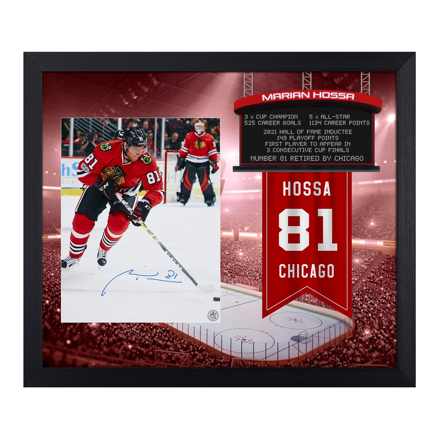 Marian Hossa Signed Chicago Blackhawks Retired Number 23x27 Frame Marian Hossa Other 23x27-retired-number-frame, Chicago Blackhawks, supplier stock photo