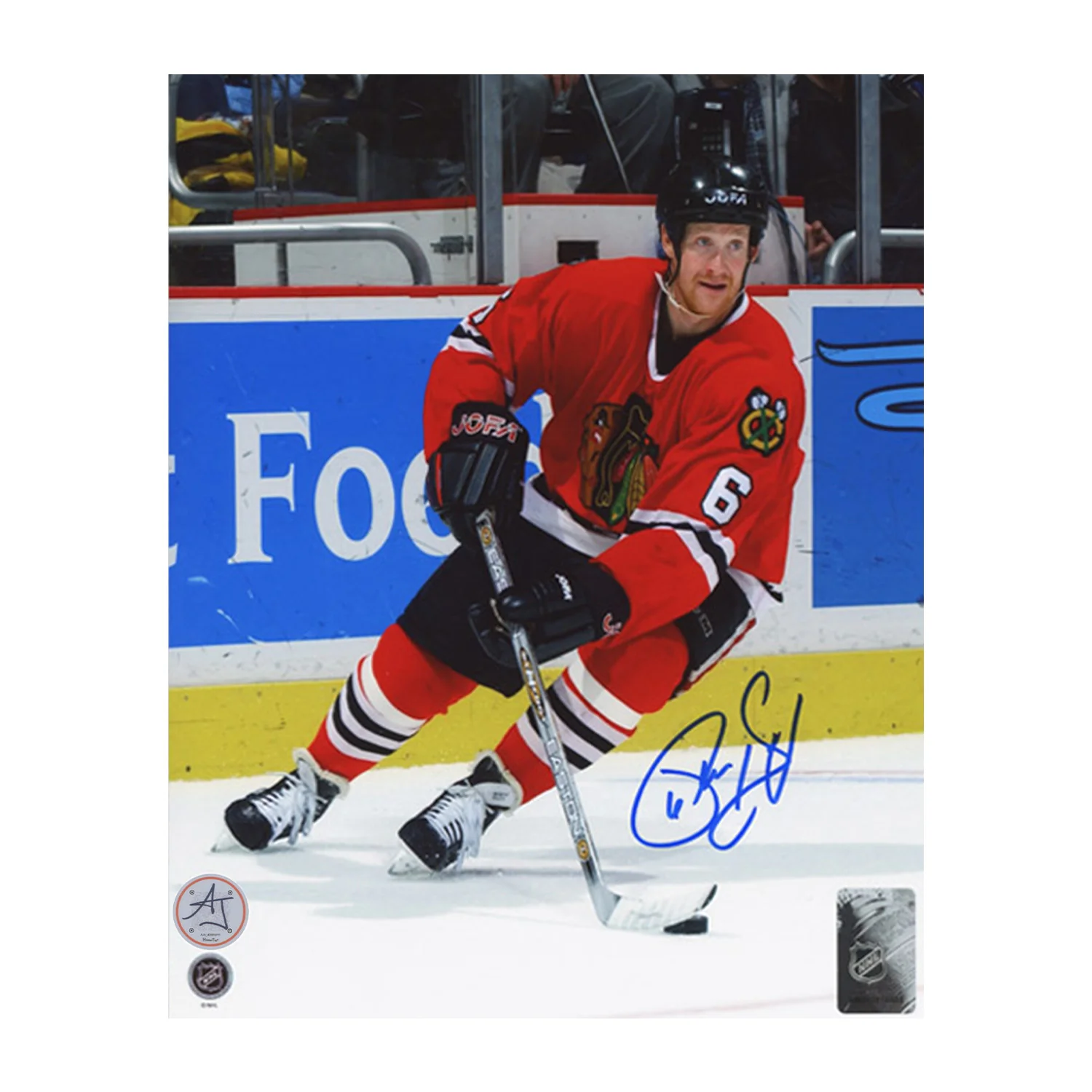 Phil Housley Autographed Chicago Blackhawks Puck Rush 8x10 Photo Phil Housley Puck 8x10-rush, Chicago Blackhawks, supplier stock photo