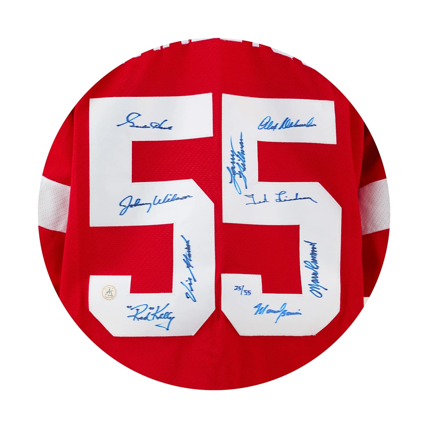 Detroit Red Wings 1955 Stanley Cup Team Signed Vintage CCM Jersey #25/55 Jersey 1955-stanley-cup-team-vintage-ccm, Detroit Red Wings, view 3, supplier stock photo