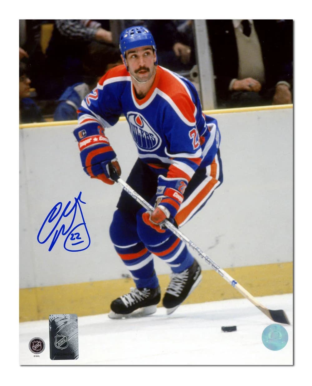 Charlie Huddy Autographed Edmonton Oilers Stickhandling 8x10 Photo Charlie Huddy Photo 8x10-stickhandling, Edmonton Oilers, supplier stock photo