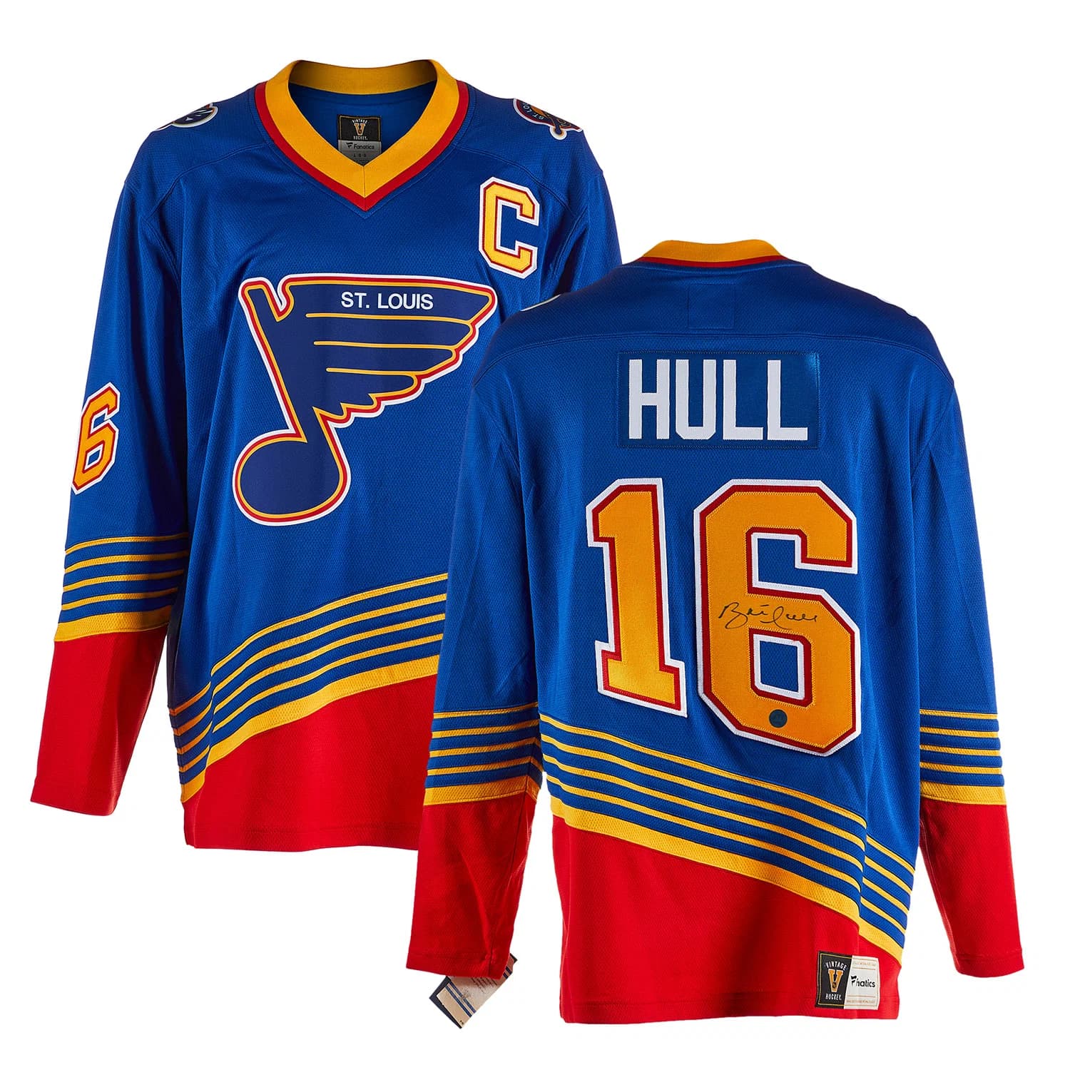 Brett Hull Signed St Louis Blues Throwback Breakaway Jersey Brett Hull Jersey throwback-breakaway, St. Louis Blues, view 3, supplier stock photo