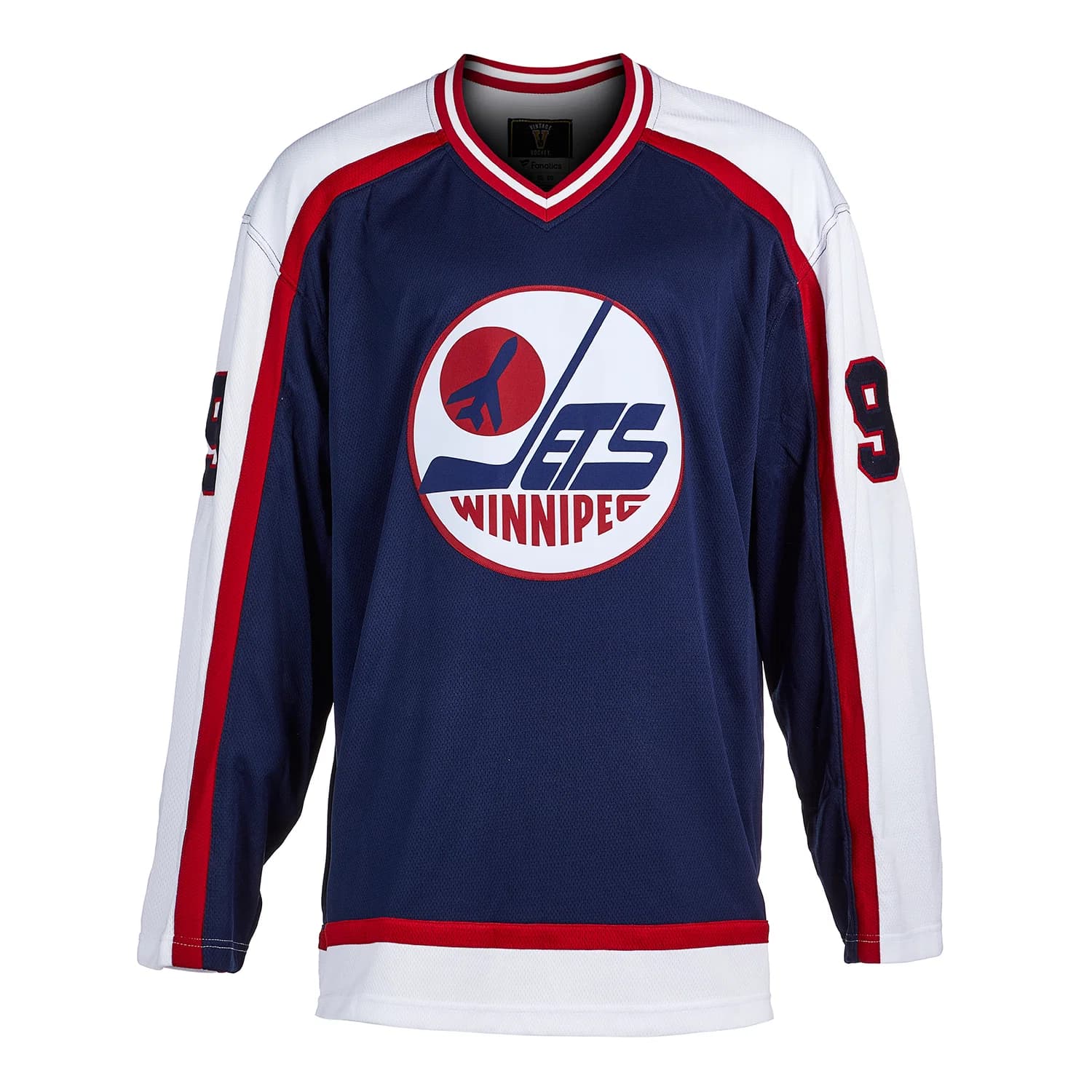 Bobby Hull Autographed Winnipeg Jets Fanatics Throwback Jersey Bobby Hull Jersey throwback, Winnipeg Jets, view 2, supplier stock photo