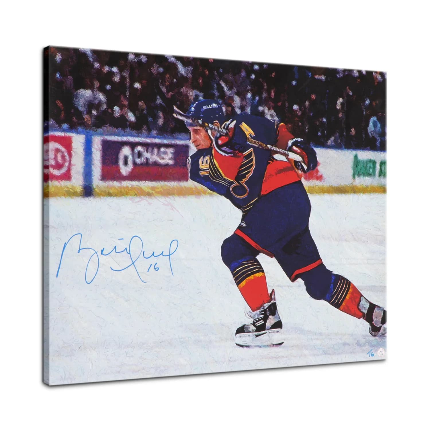 Brett Hull Signed St Louis Hockey Slapshot 26x32 Art Canvas #/16 Brett Hull Canvas 26x32-st-louis-hockey-slapshot-art-16, supplier stock photo