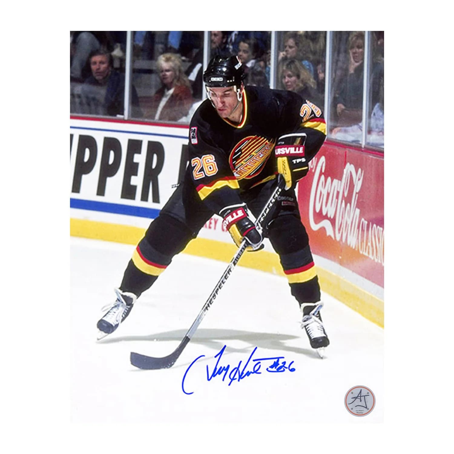 Tim Hunter Autographed Vancouver Canucks Game Action 8x10 Photo Tim Hunter Photo 8x10-game-action, Vancouver Canucks, supplier stock photo