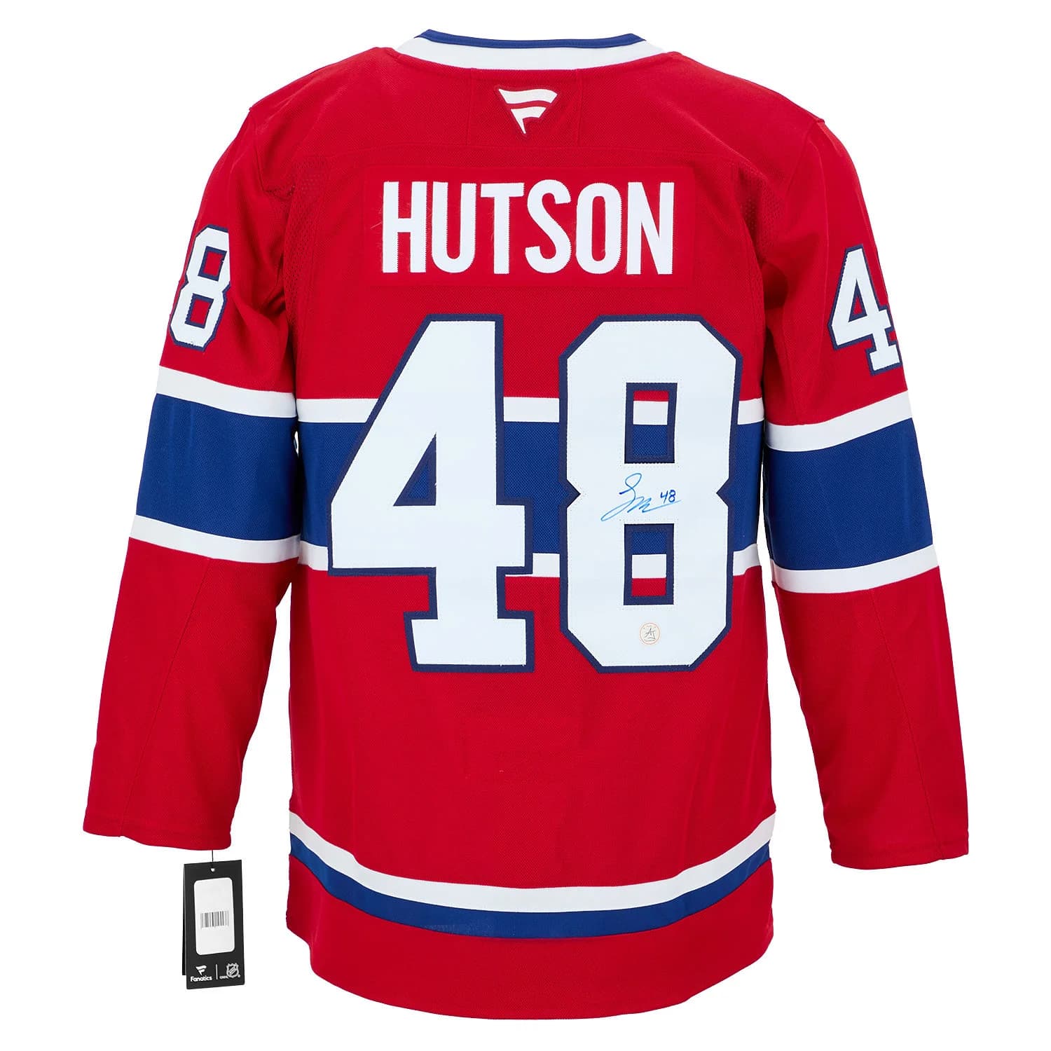 Lane Hutson Autographed Montreal Canadiens Fanatics Premium Jersey Lane Hutson Jersey lane-hutson-premium, Montreal Canadiens, supplier stock photo