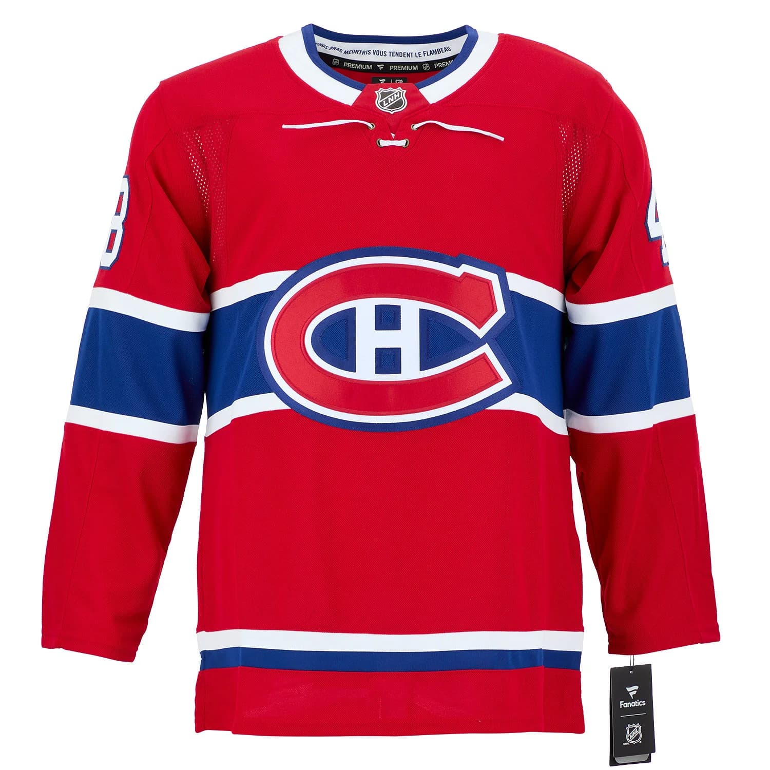 Lane Hutson Autographed Montreal Canadiens Fanatics Premium Jersey Lane Hutson Jersey lane-hutson-premium, Montreal Canadiens, view 2, supplier stock photo