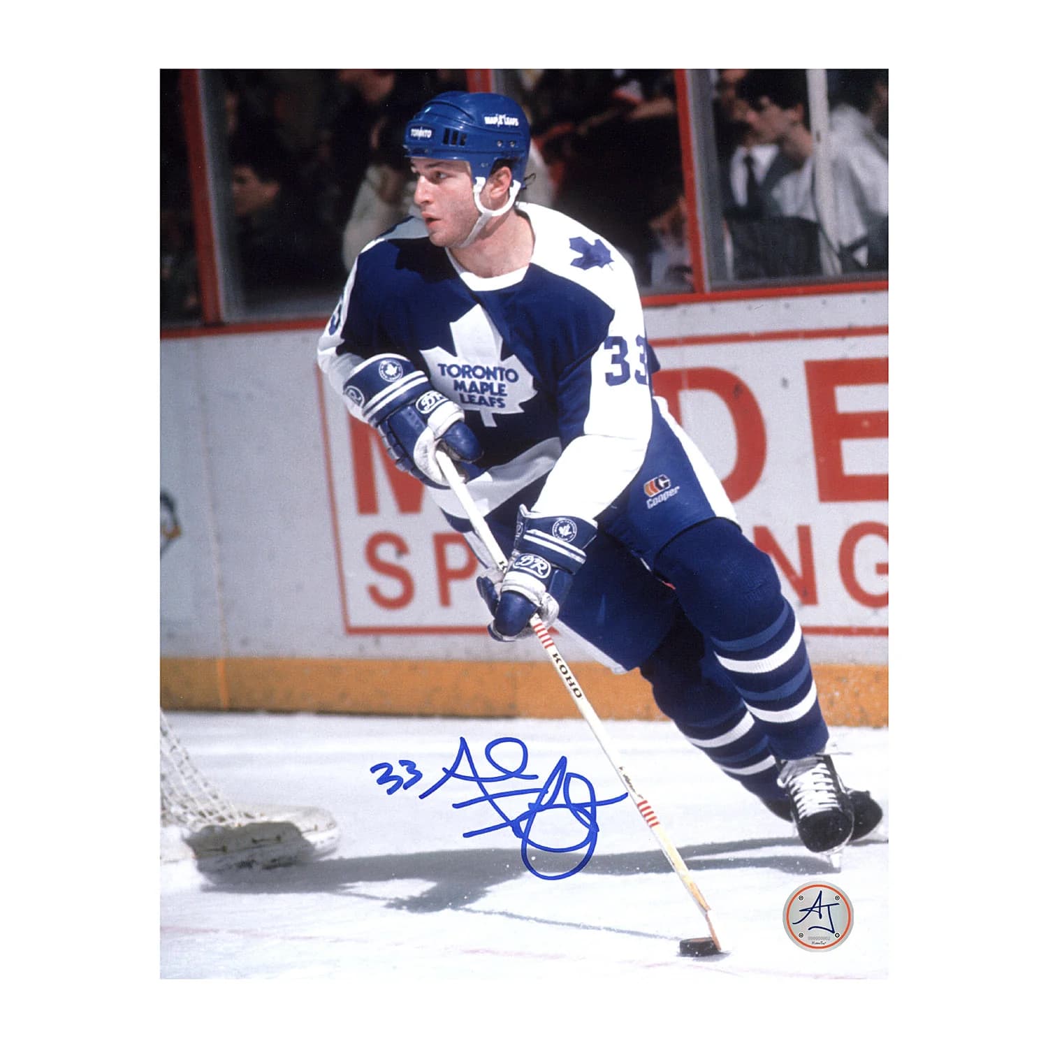 Al Iafrate Signed Toronto Maple Leafs Puck Rush 8x10 Photo Al Iafrate Puck 8x10-rush, Toronto Maple Leafs, supplier stock photo