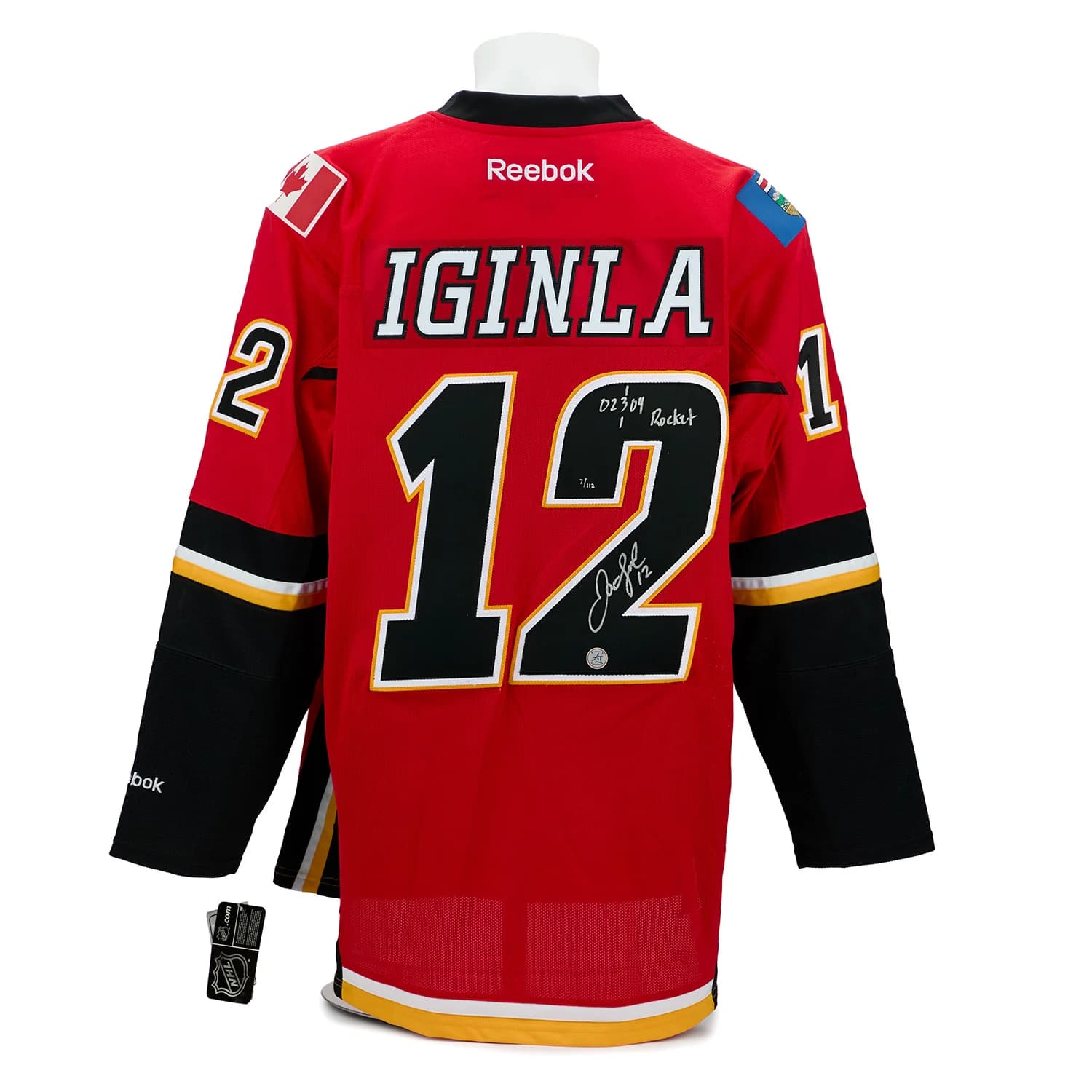 Jarome Iginla Calgary Flames Signed & Inscribed Vintage Reebok Jersey #7/112 Jarome Iginla Jersey jarome-iginla-calgary-flames-inscribed-vintage, Calgary Flames, supplier stock photo