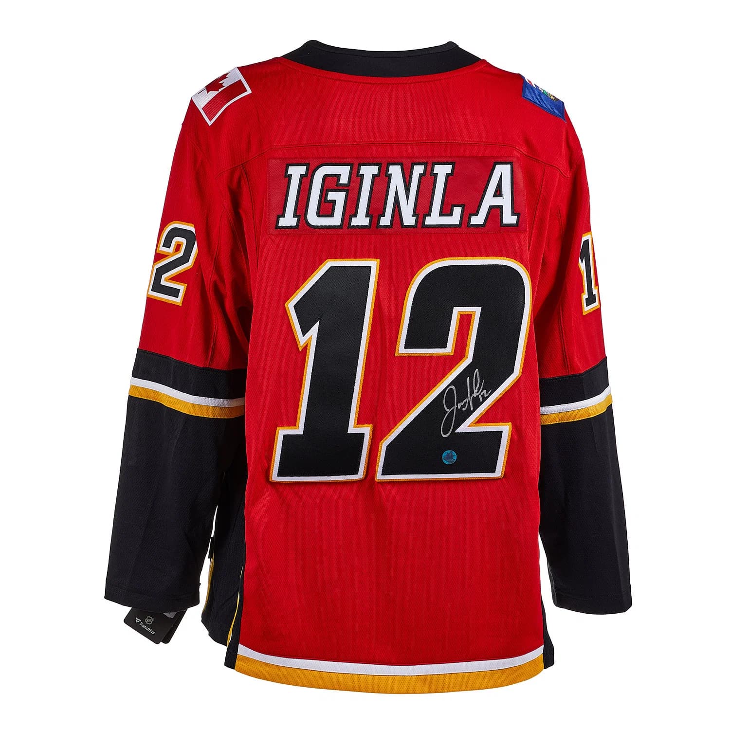 Jarome Iginla Signed Calgary Flames Black Logo Fanatics Breakaway Jersey Jarome Iginla Jersey black-logo-breakaway, Calgary Flames, supplier stock photo