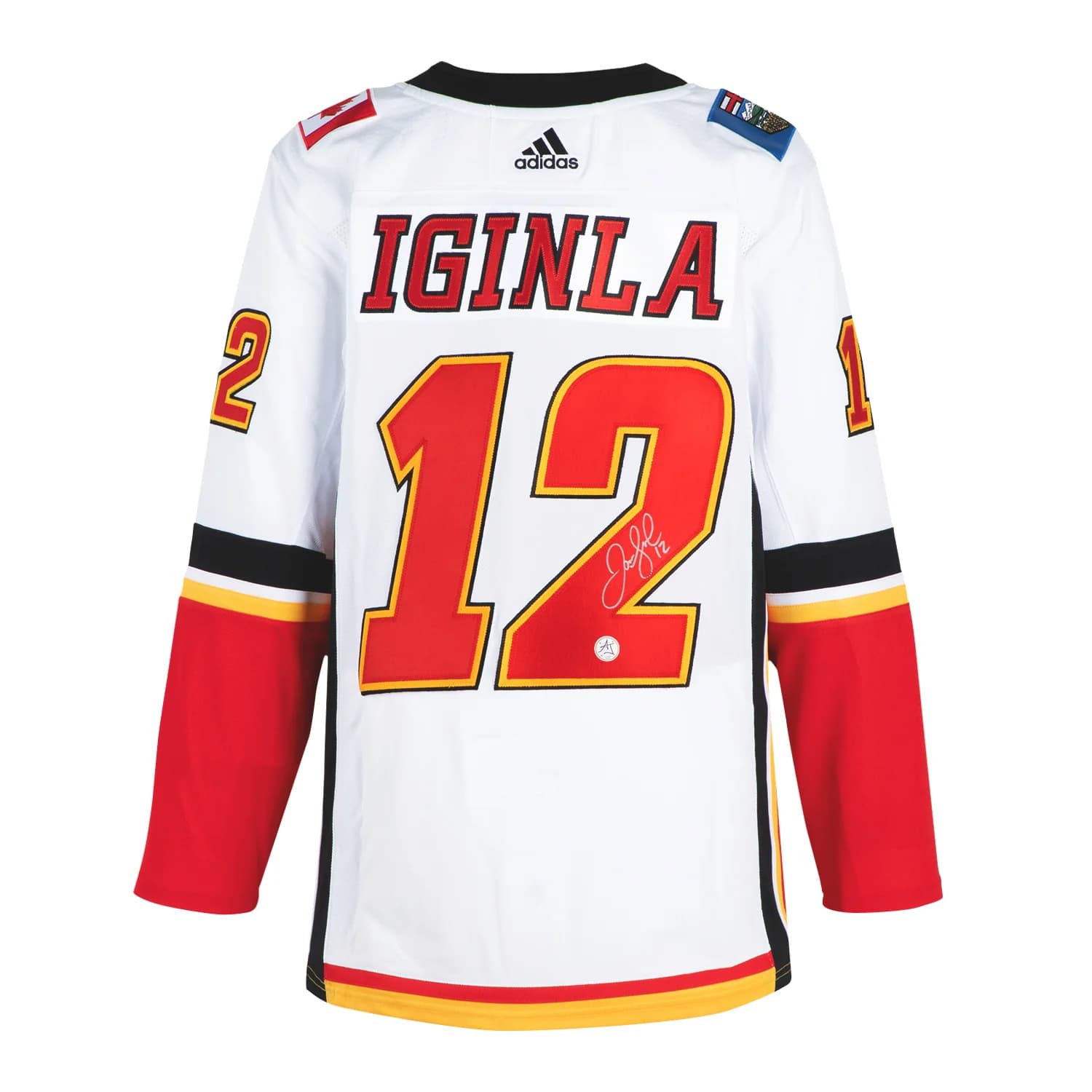 Jarome Iginla Autographed Calgary Flames White adidas Jersey Jarome Iginla Jersey white-adidas, Calgary Flames, supplier stock photo
