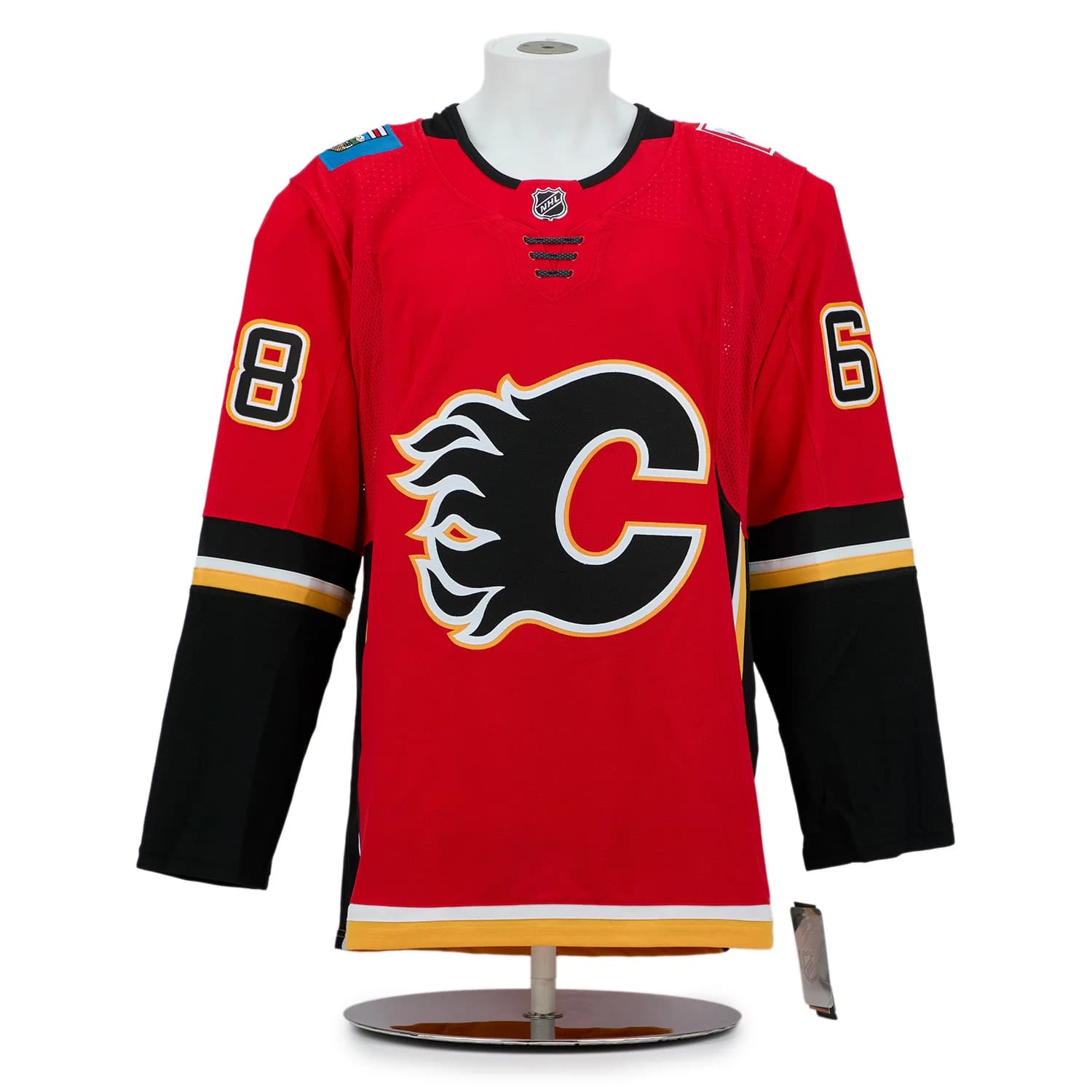 Jaromir Jagr Calgary Flames Signed & Dated Final NHL Game adidas Jersey #23/68 Jaromir Jagr Jersey jaromir-jagr-calgary-flames-dated-final, Calgary Flames, view 2, supplier stock photo