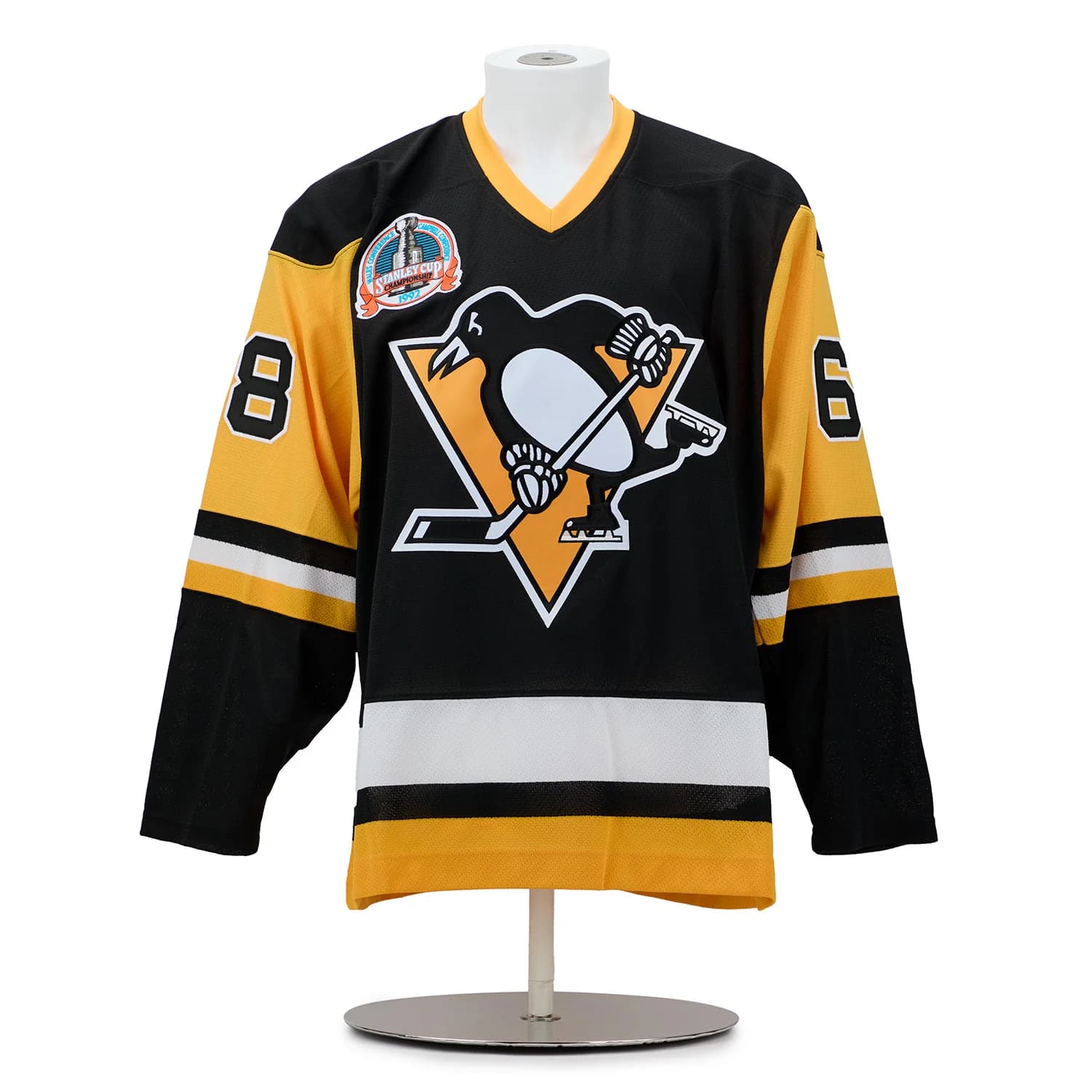 Jaromir Jagr Pittsburgh Penguins Signed 1992 Stanley Cup Team Classic Jersey Jaromir Jagr Jersey jaromir-jagr-1992-stanley-cup-team, Pittsburgh Penguins, view 2, supplier stock photo