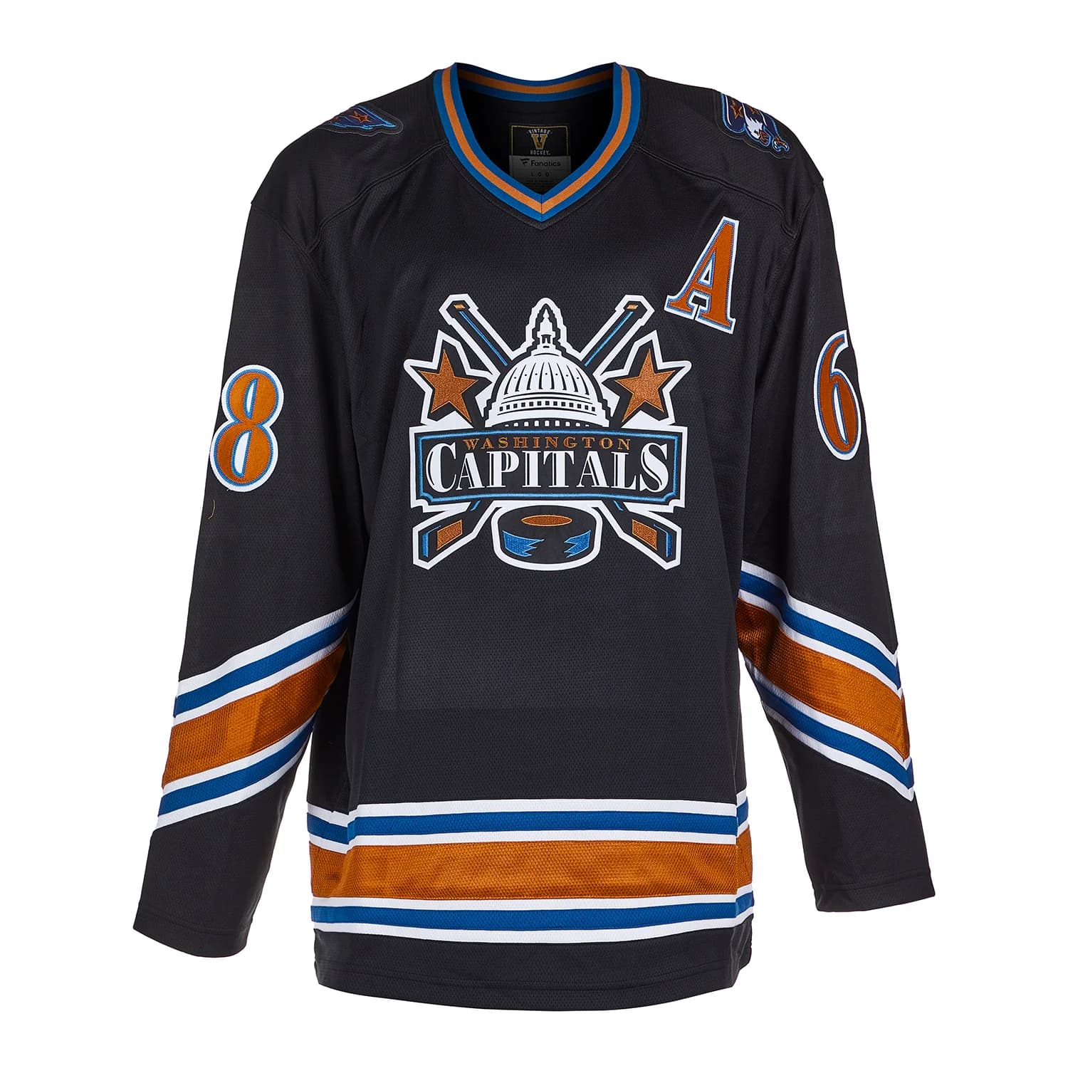 Jaromir Jagr Signed Washington Capitals Throwback Breakaway Jersey Jaromir Jagr Jersey throwback-breakaway, Washington Capitals, view 2, supplier stock photo