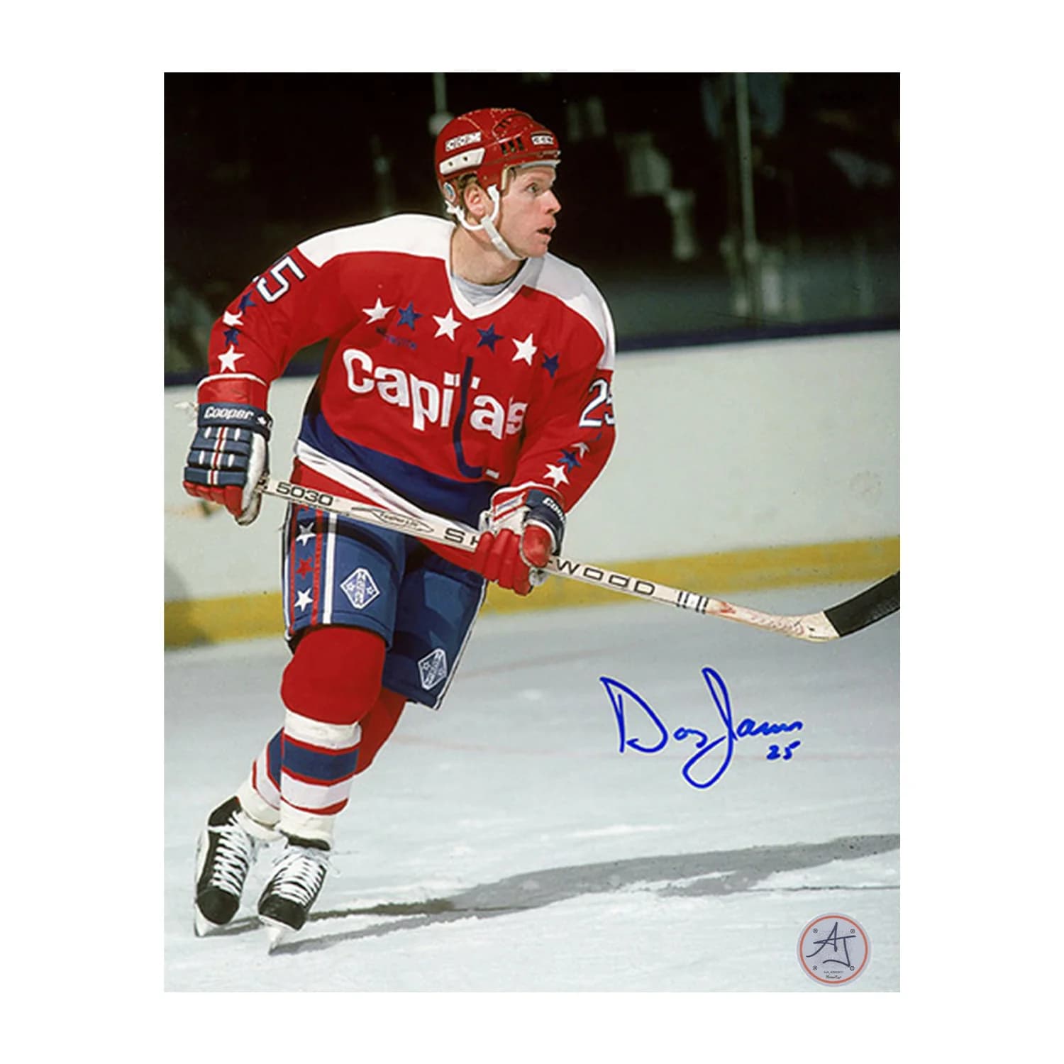 Doug Jarvis Autographed Washington Capitals Game Action 8x10 Photo Doug Jarvis Photo 8x10-game-action, Washington Capitals, supplier stock photo