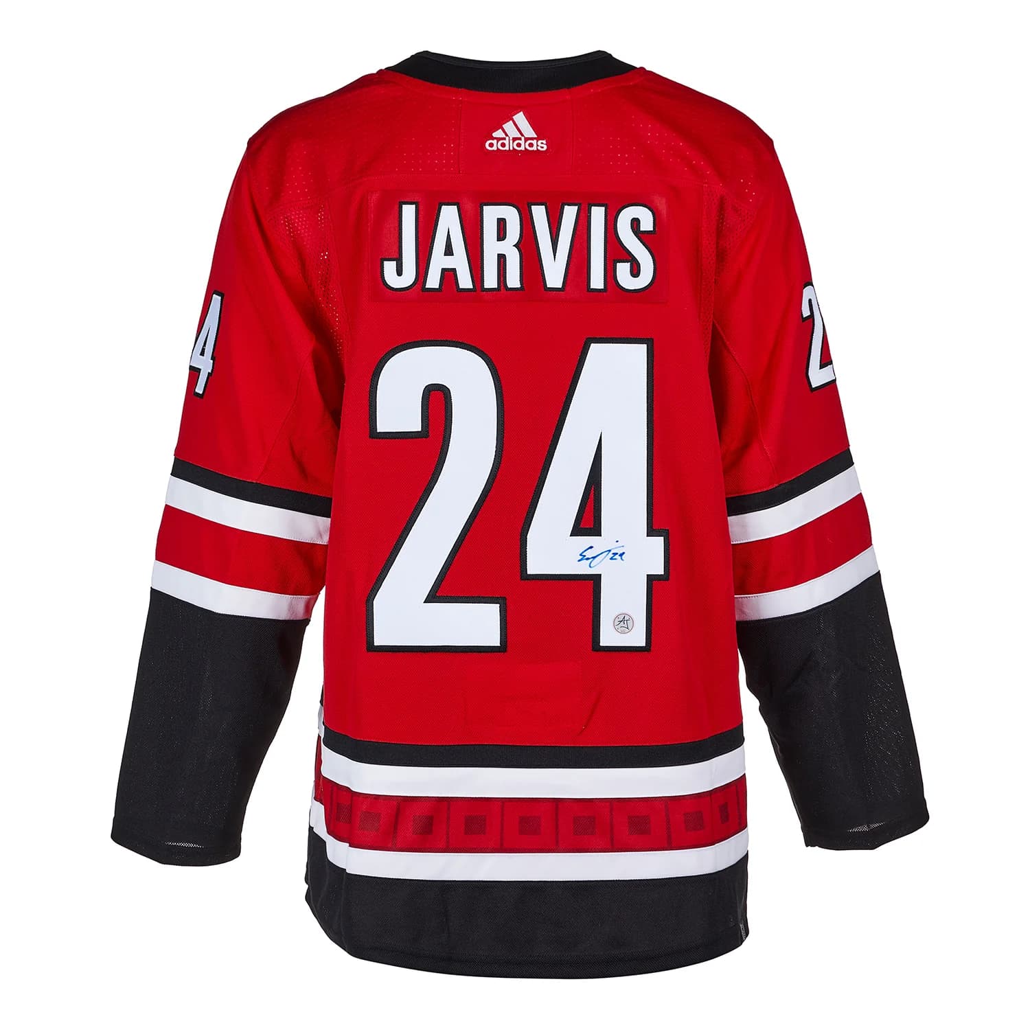 Seth Jarvis Autographed Carolina Hurricanes Red adidas Jersey Seth Jarvis Jersey red-adidas, Carolina Hurricanes, supplier stock photo